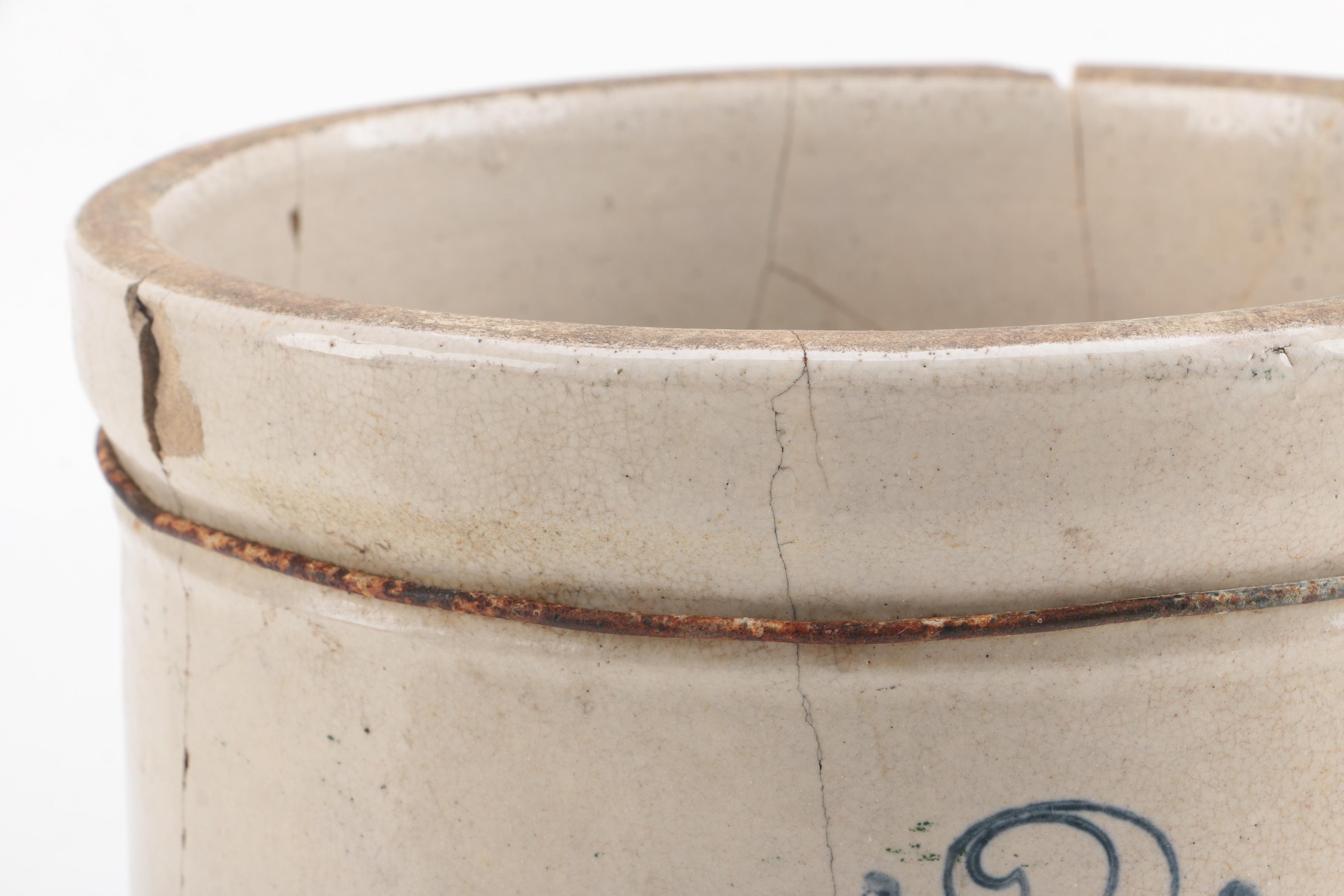 R.R.P. Co. and Western Stoneware Blue and Grey Crocks