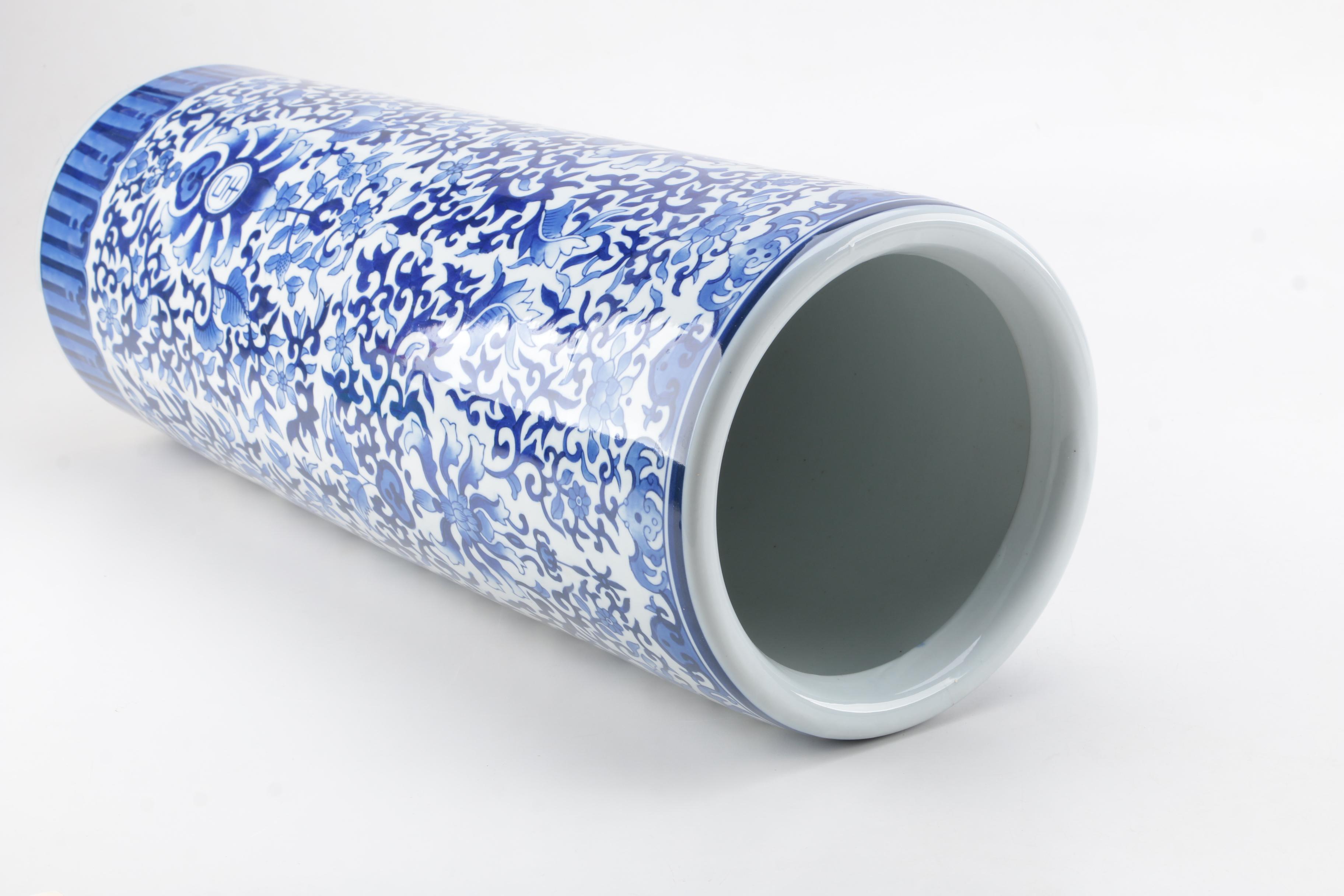 Bombay Company Blue and White Ceramic Umbrella Stand