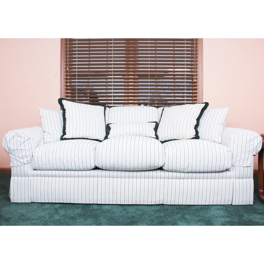 Pinstripe Upholstered Sofa from Henredon Furniture
