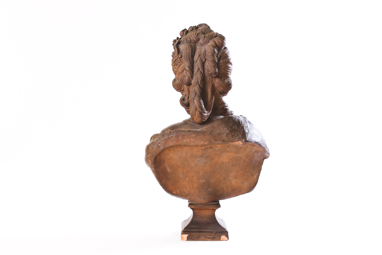 Terracotta Bust After Felix Lecomte of Marie Antoinette