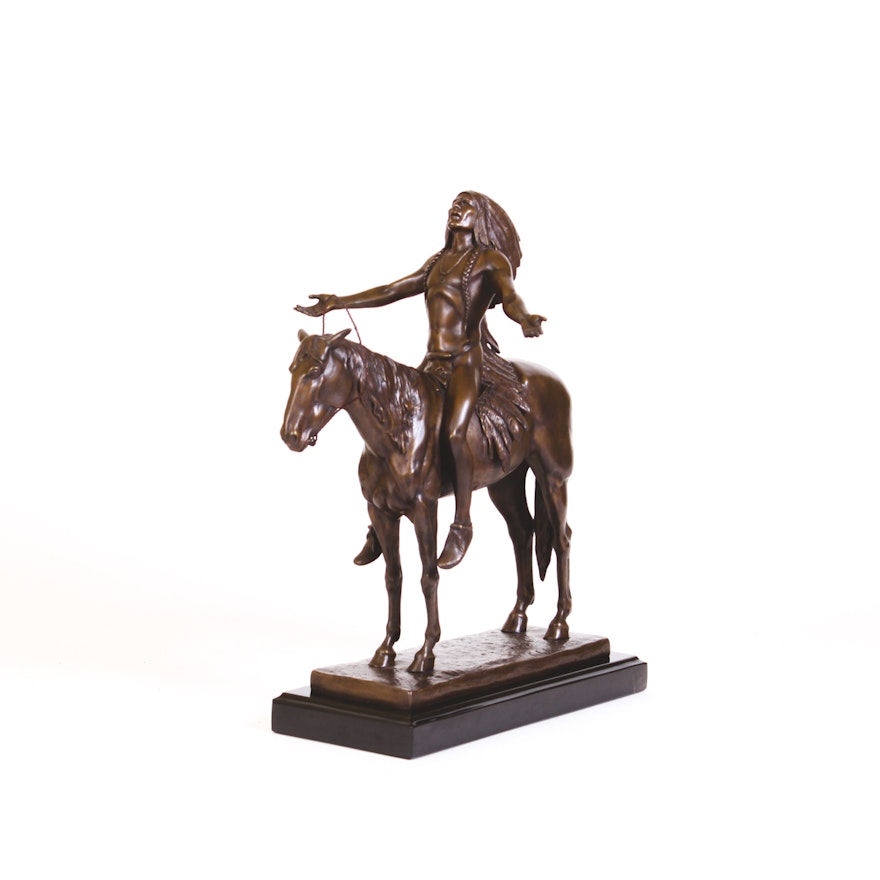 Bronze Sculpture After C.E. Dallin "Appeal to the Great Spirit"