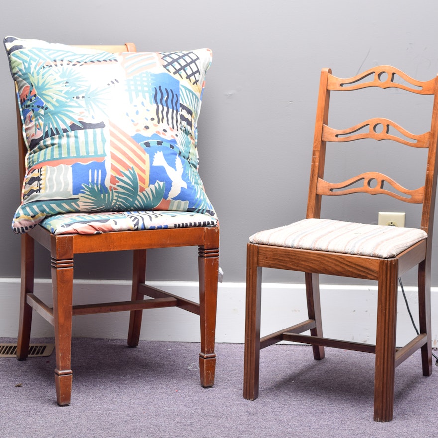 Vintage Side Chairs with Pillow