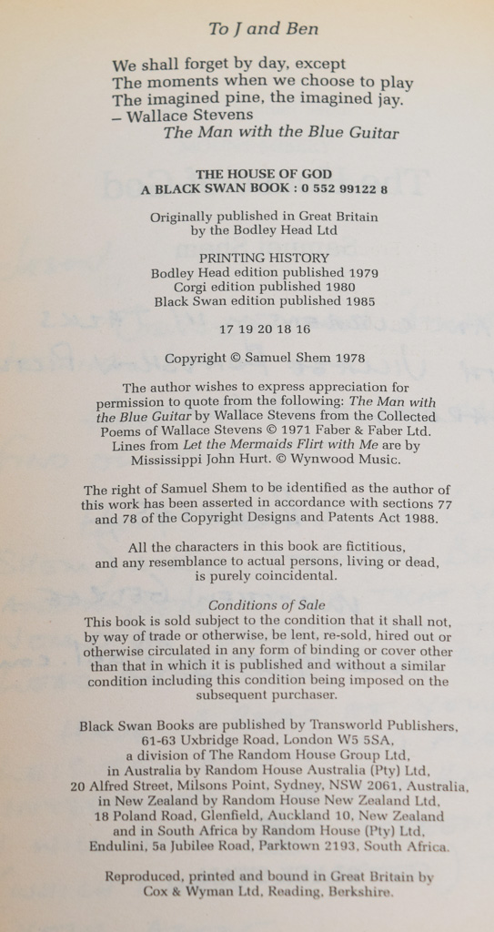 "The House of God" Inscribed by Matthew George to Jason Biggs