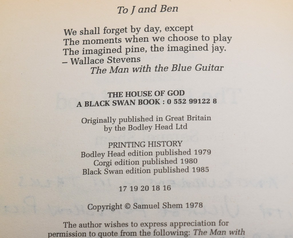 "The House of God" Inscribed by Matthew George to Jason Biggs