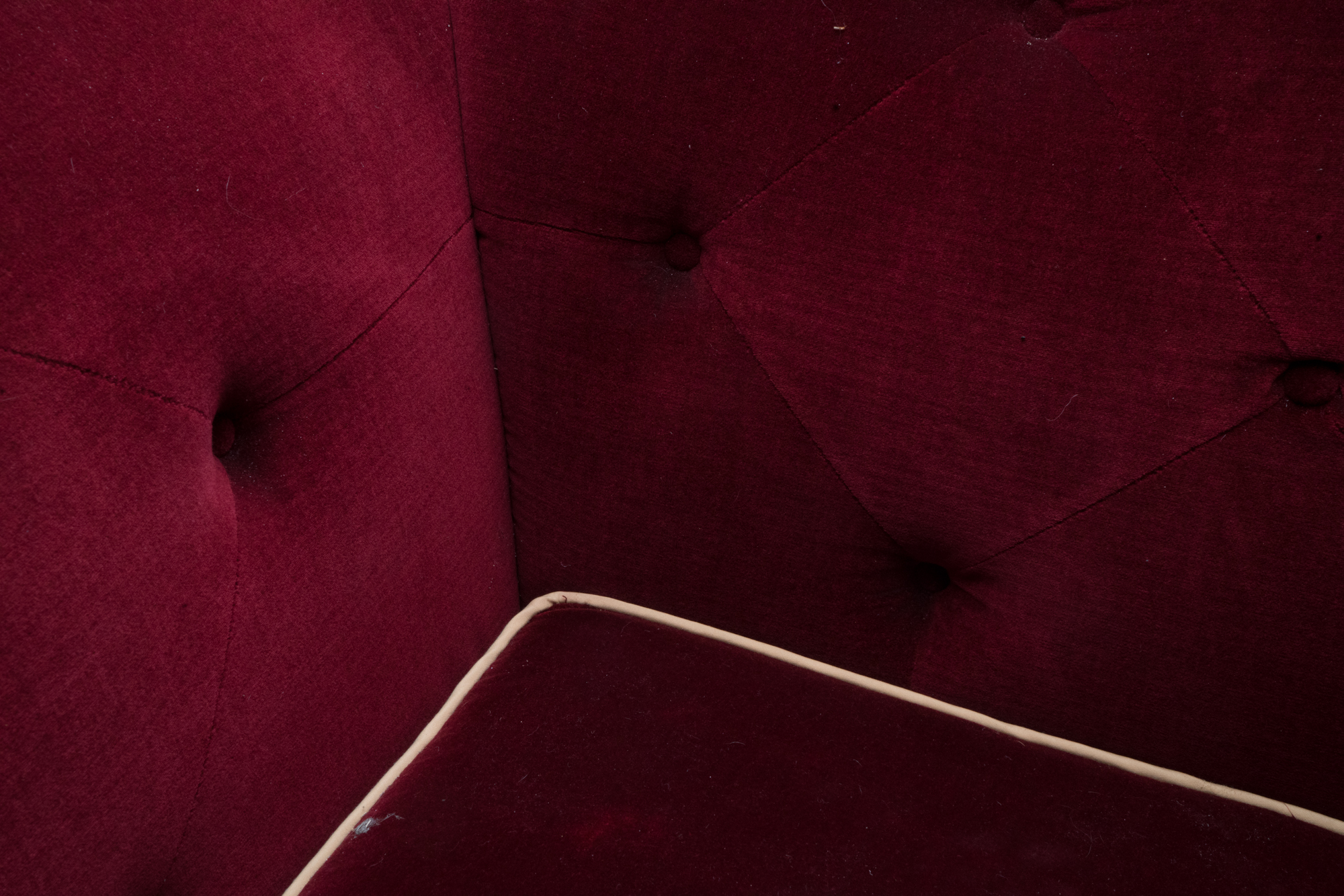 Red Velvet Tufted Sleeper Sofa