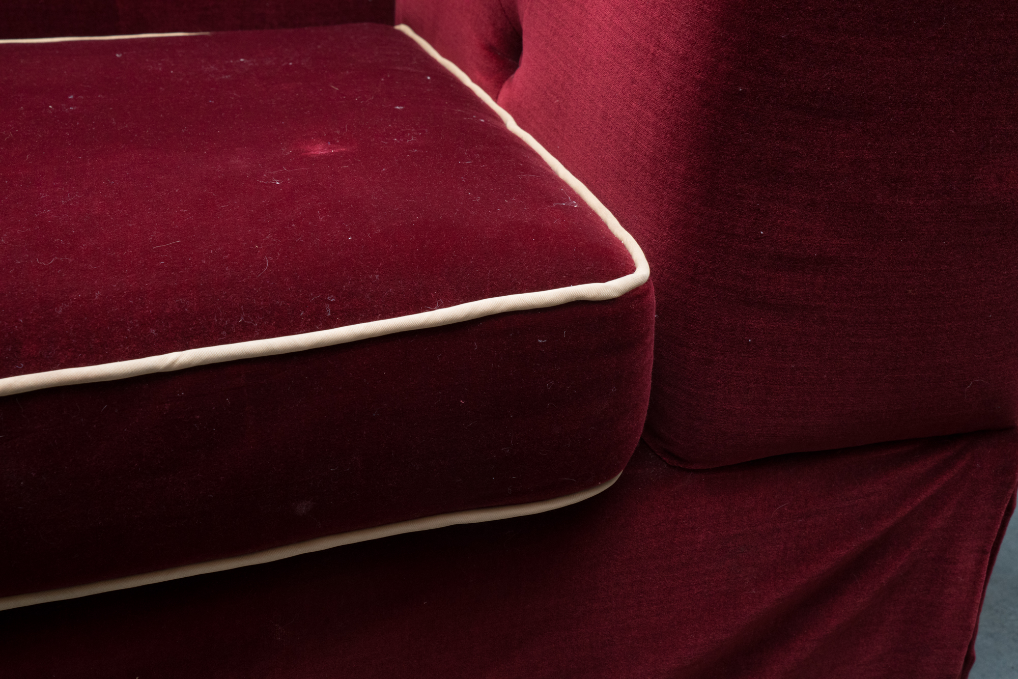 Red Velvet Tufted Sleeper Sofa