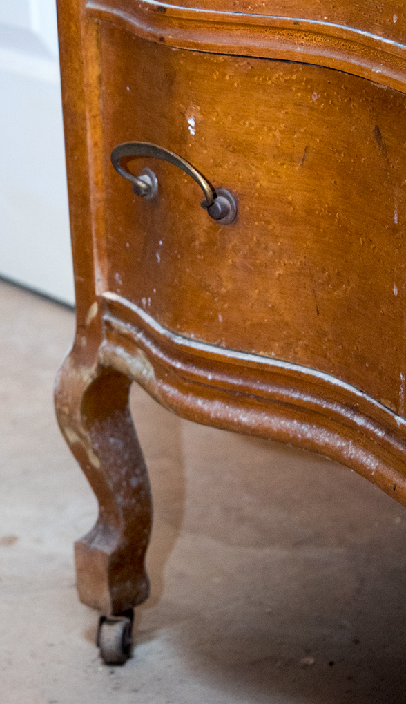 Victorian Style Vintage Serpentine Dresser with Mirror