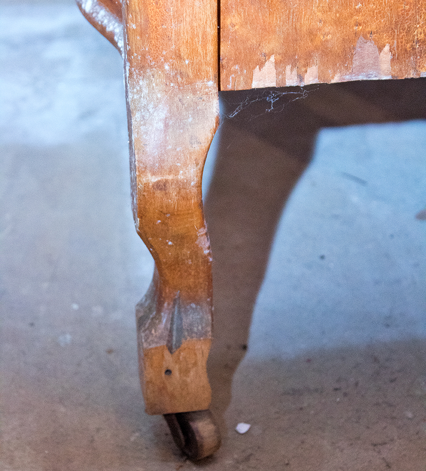 Victorian Style Vintage Serpentine Dresser with Mirror