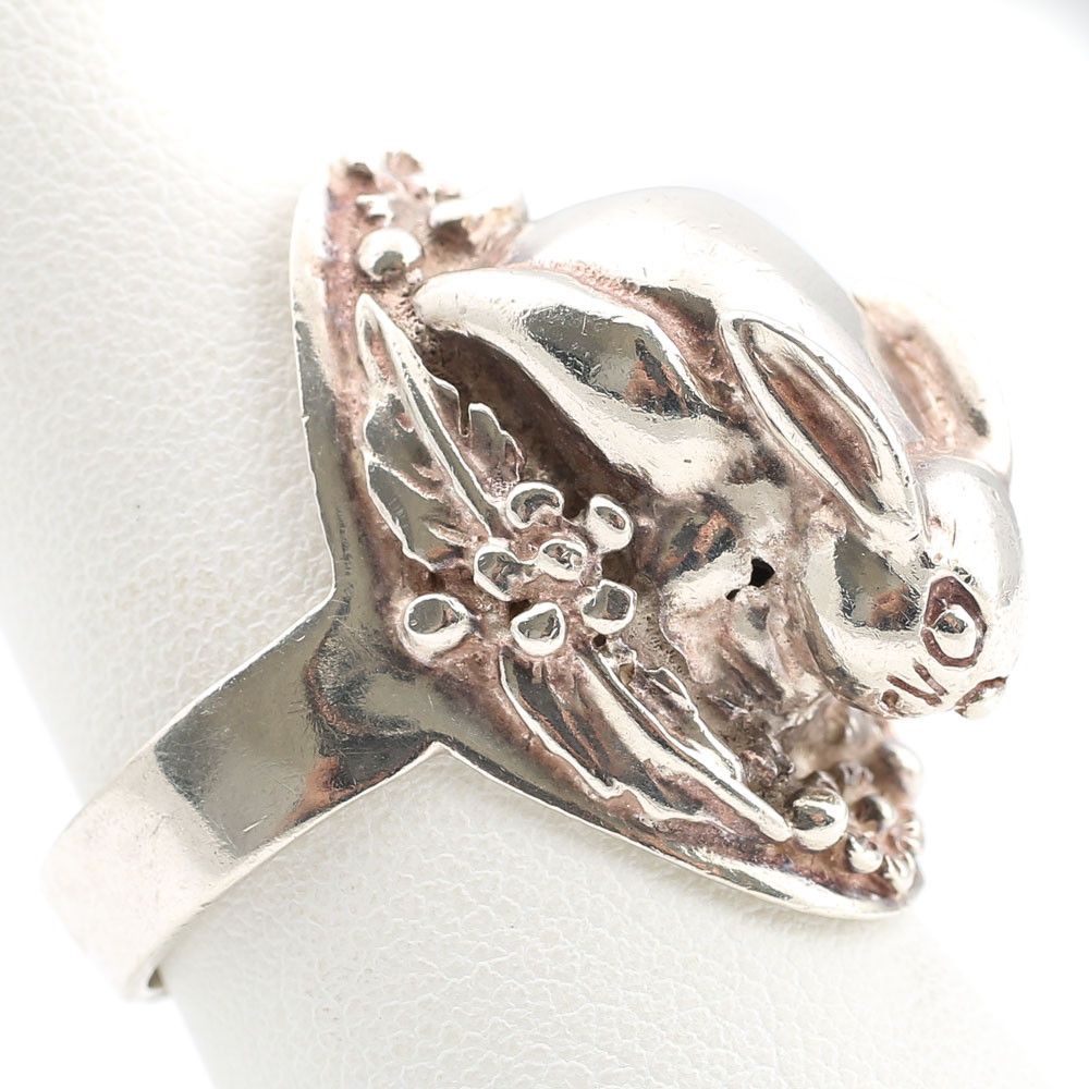 Sterling Silver Rabbit Ring