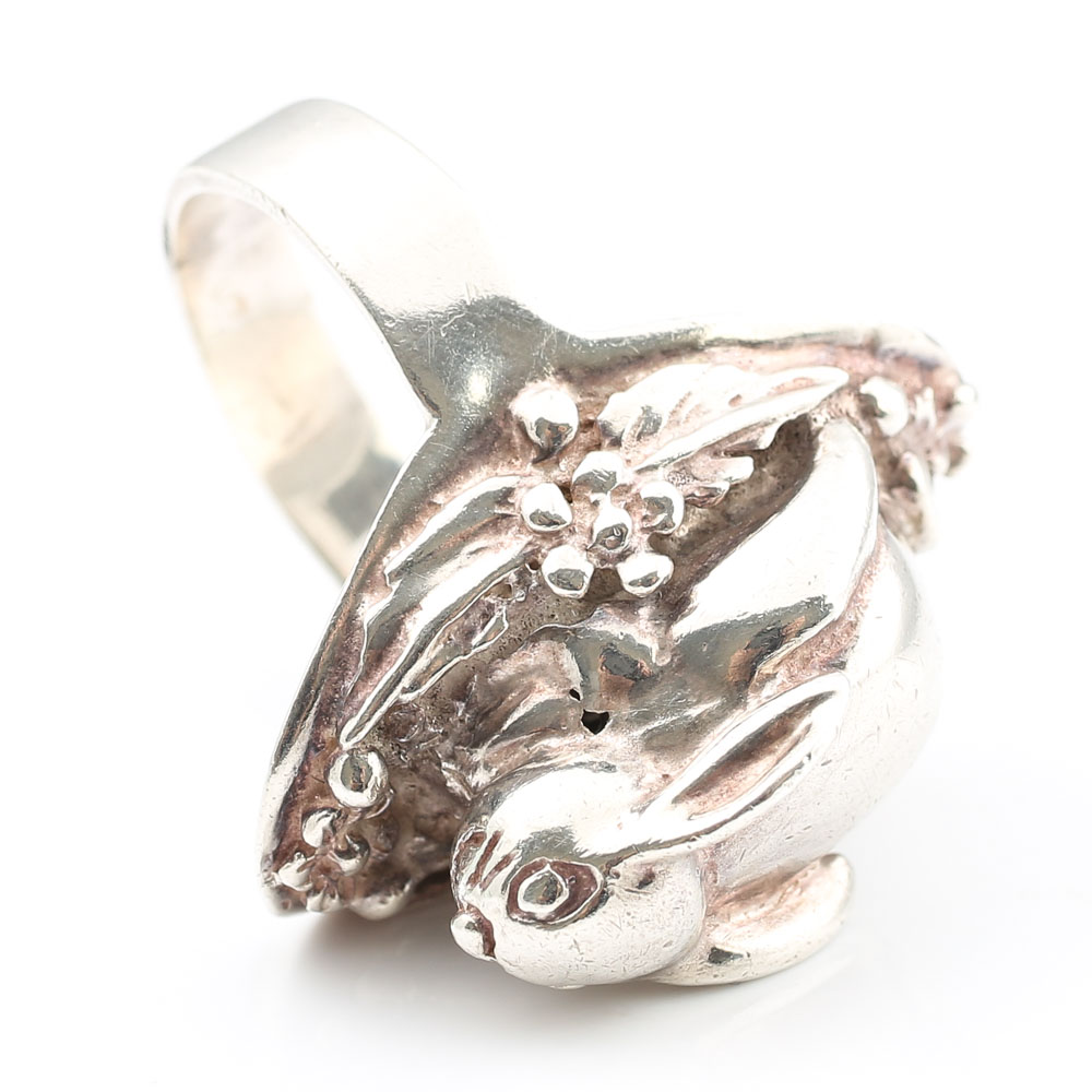 Sterling Silver Rabbit Ring