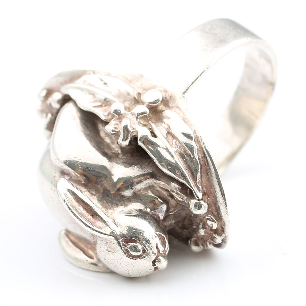 Sterling Silver Rabbit Ring