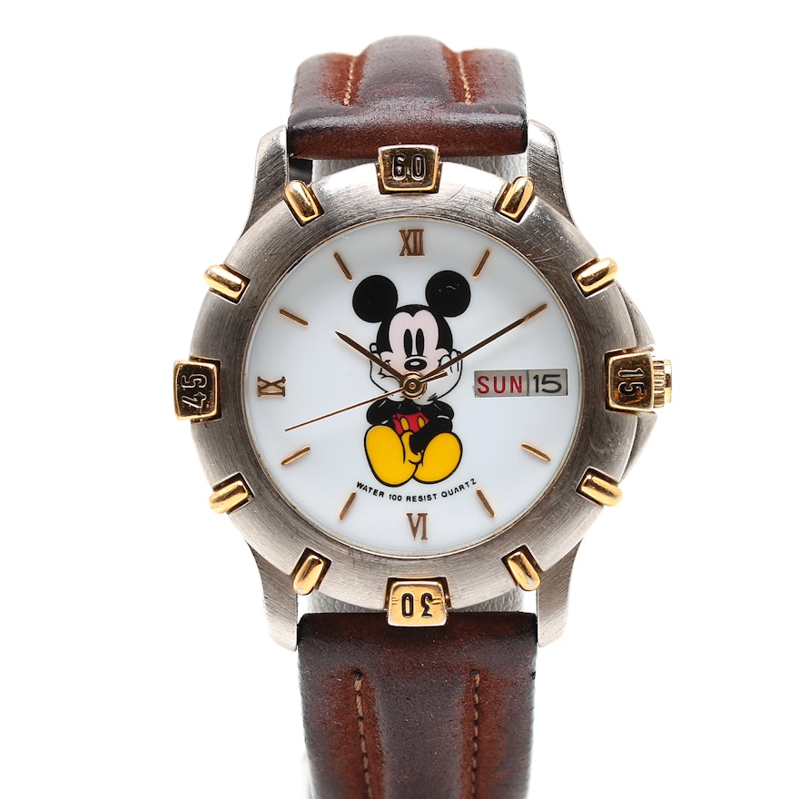 Disney Time Works Two Tone Mickey Mouse Wristwatch