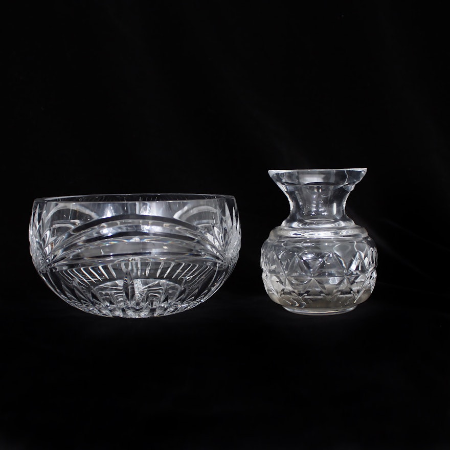 Marquis by Waterford "Calais" Crystal Bowl with Waterford Crystal Bud vase
