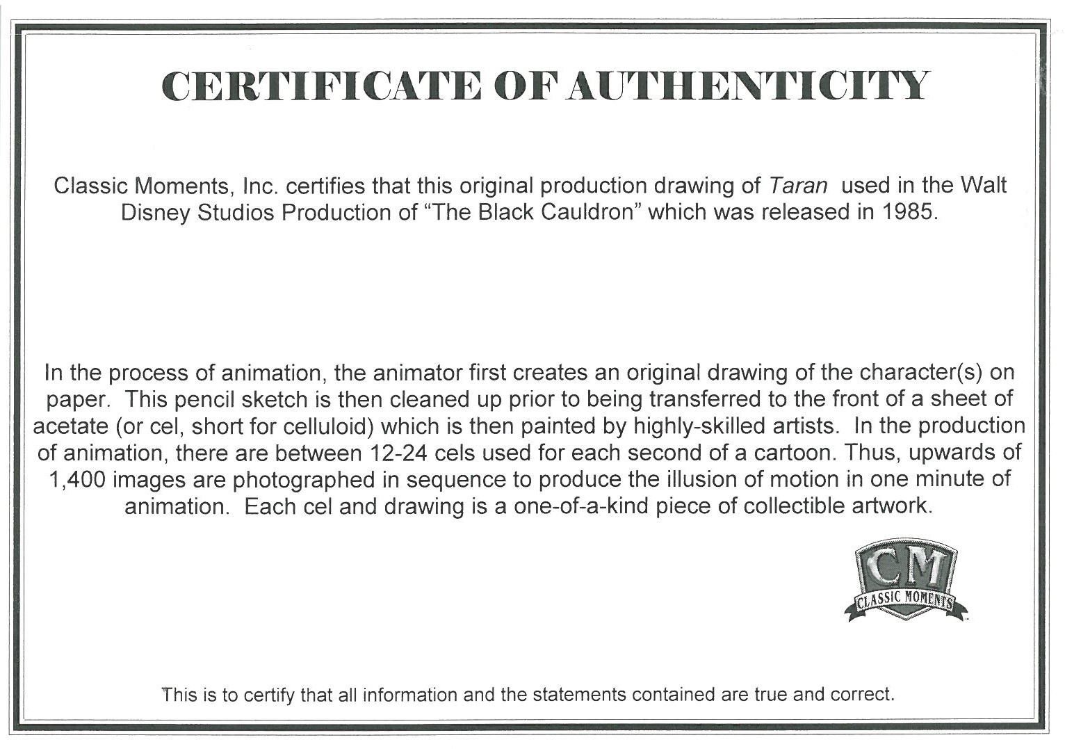 Disney's Black Cauldron -Set of Production Drawings - Taran, Fflewddur,Eilonwy
