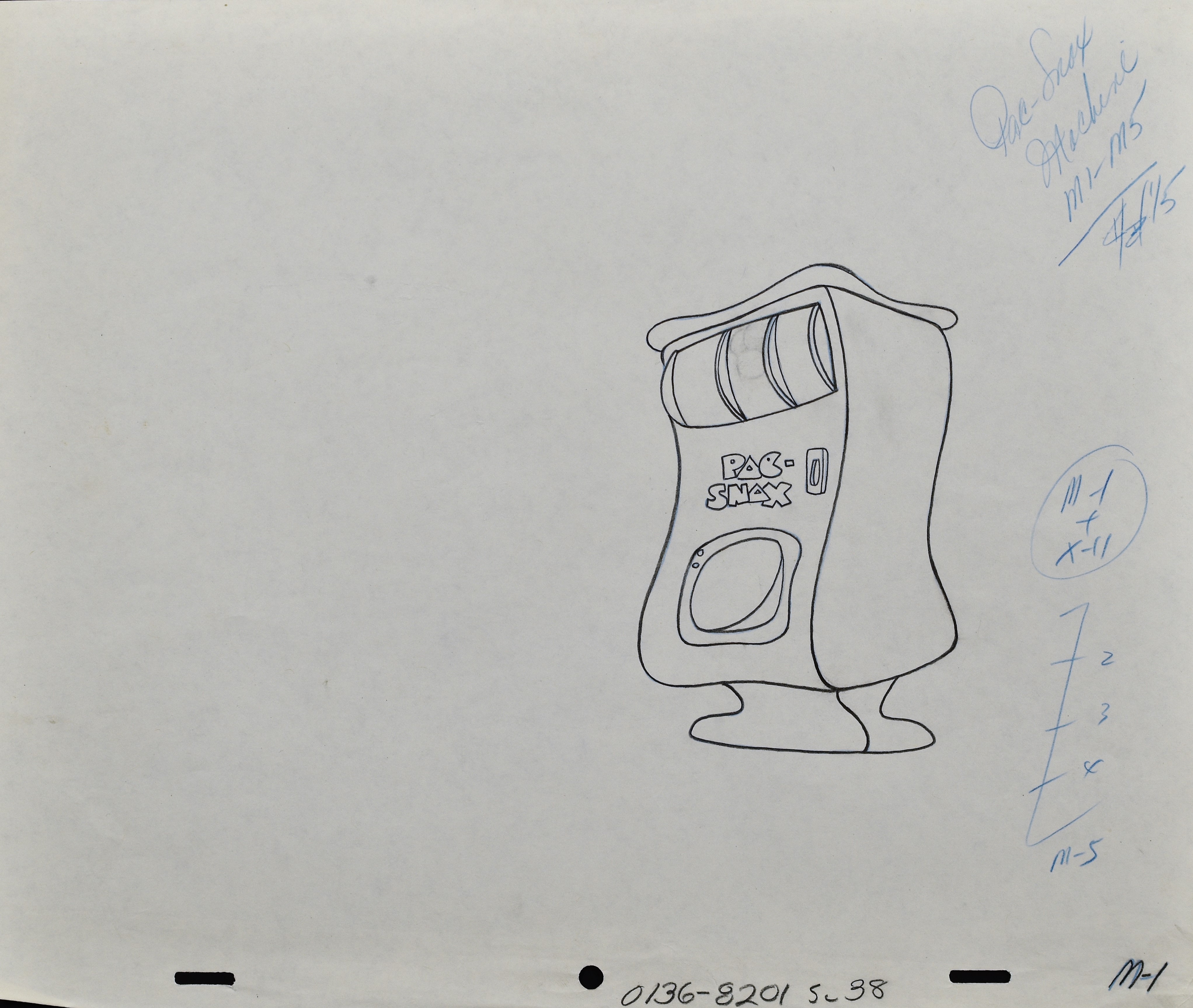 A Set of Pac-Man Original Production Cel of Mrs. Pepper Pac-Man With Drawing