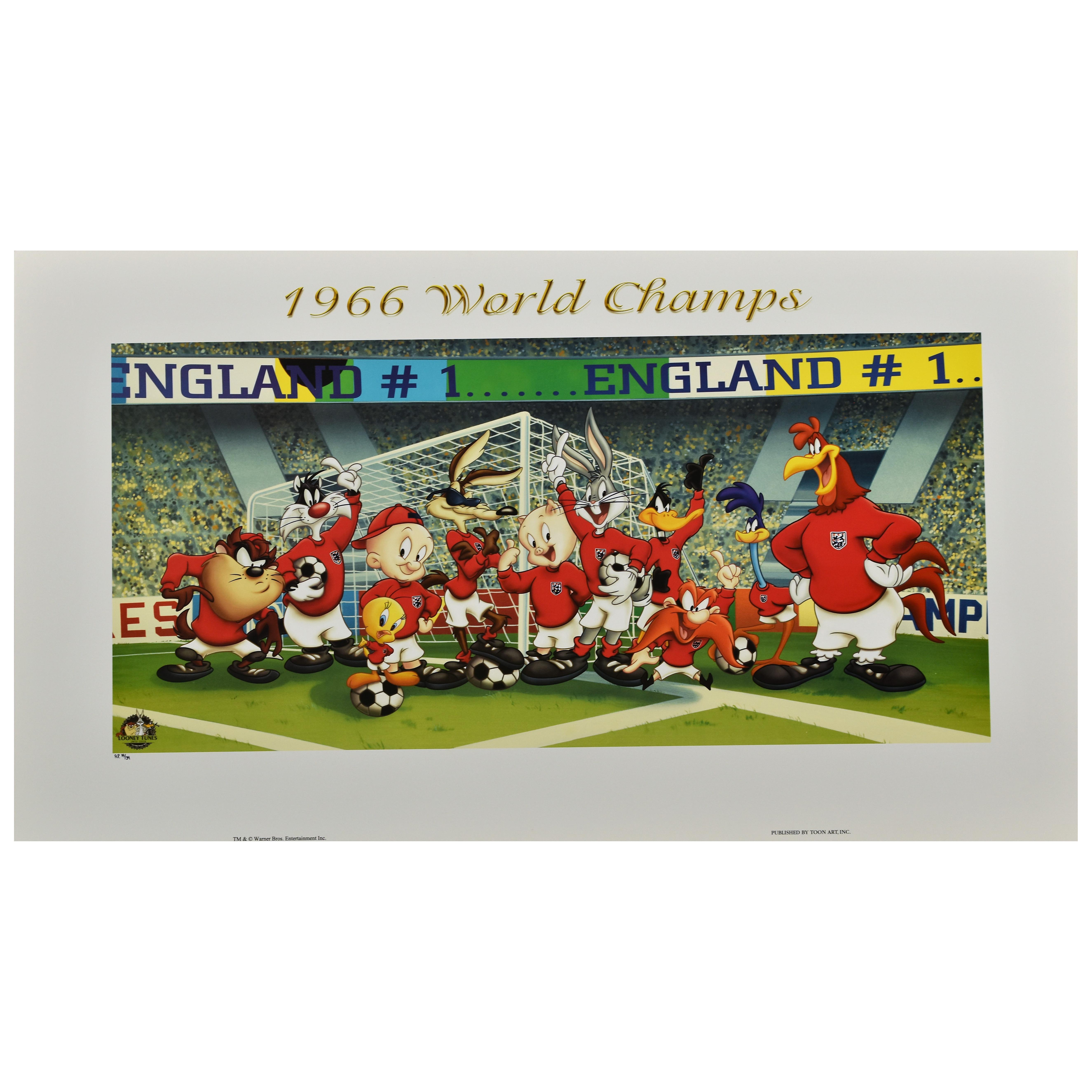Looney Tunes FIFA Artist Proof Offset Lithograph "1966 World Champs"