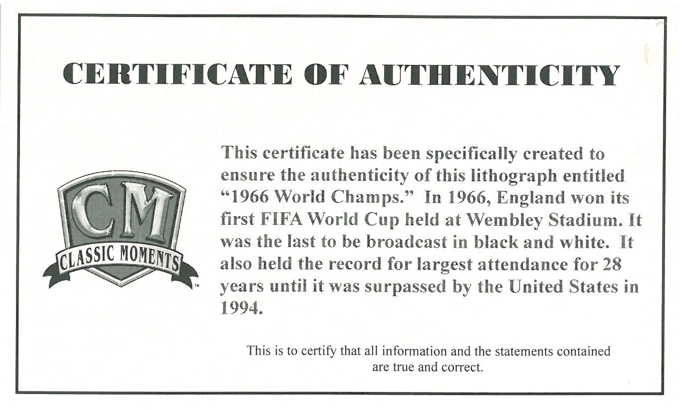 Looney Tunes FIFA Artist Proof Offset Lithograph "1966 World Champs"