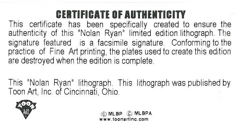 Nolan Ryan - Rangers - Original Hand-Painted Portrait and Framed LE Lithograph