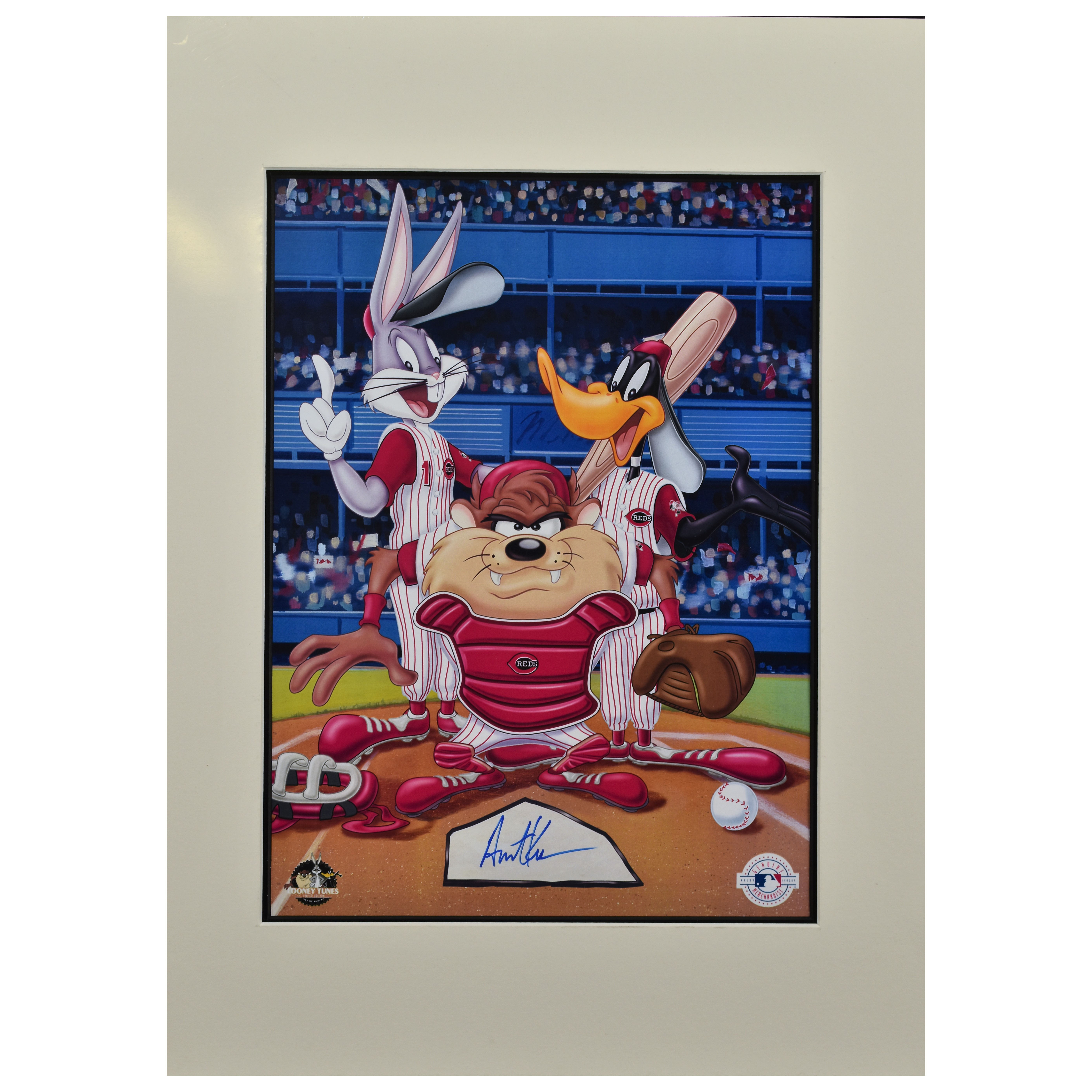 Austin Kearns Signed Looney Tunes "At the Plate" Cincinnati Reds Lithograph