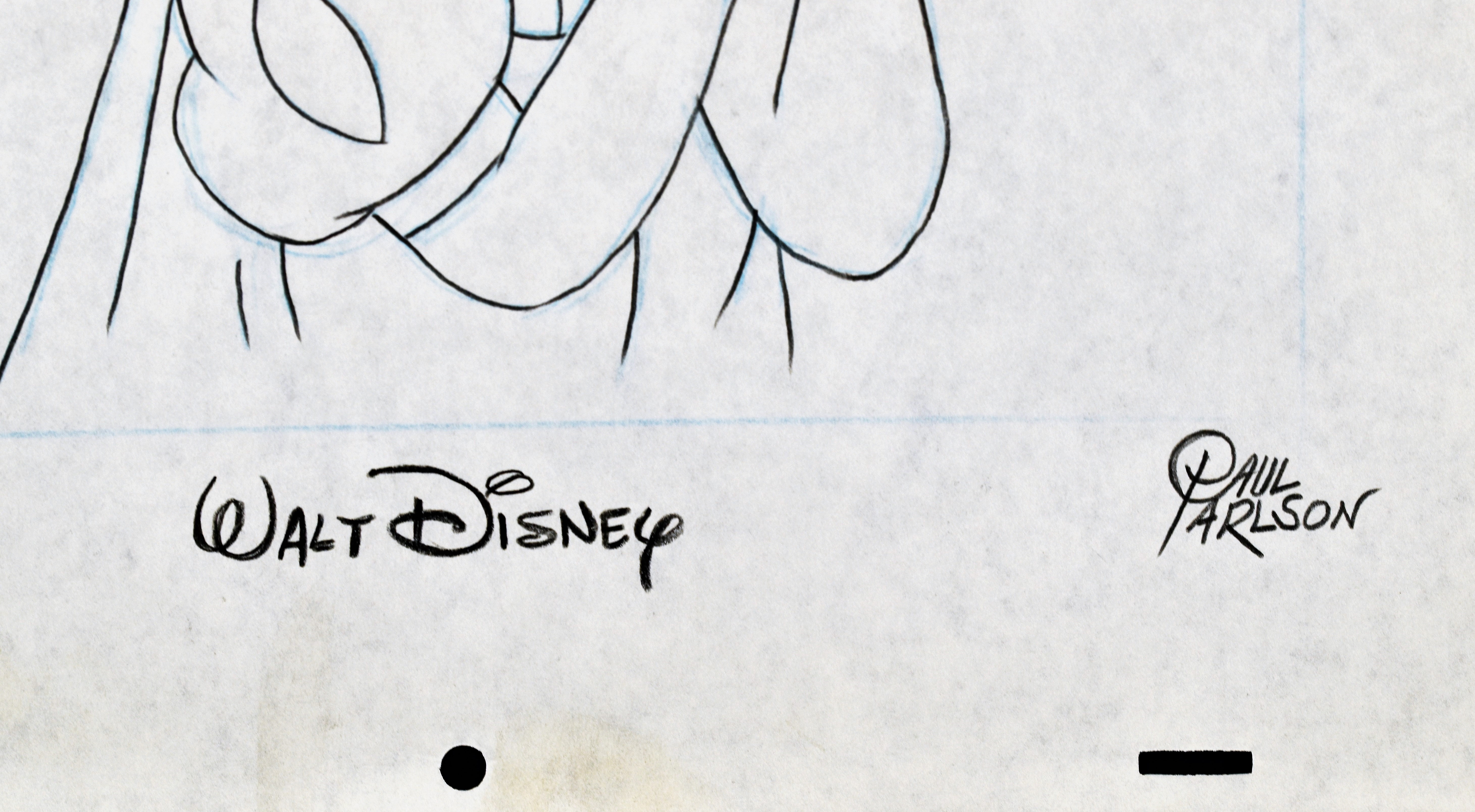 Walt Disney sketch -Snow White - signed by Disney animator Paul Carlson