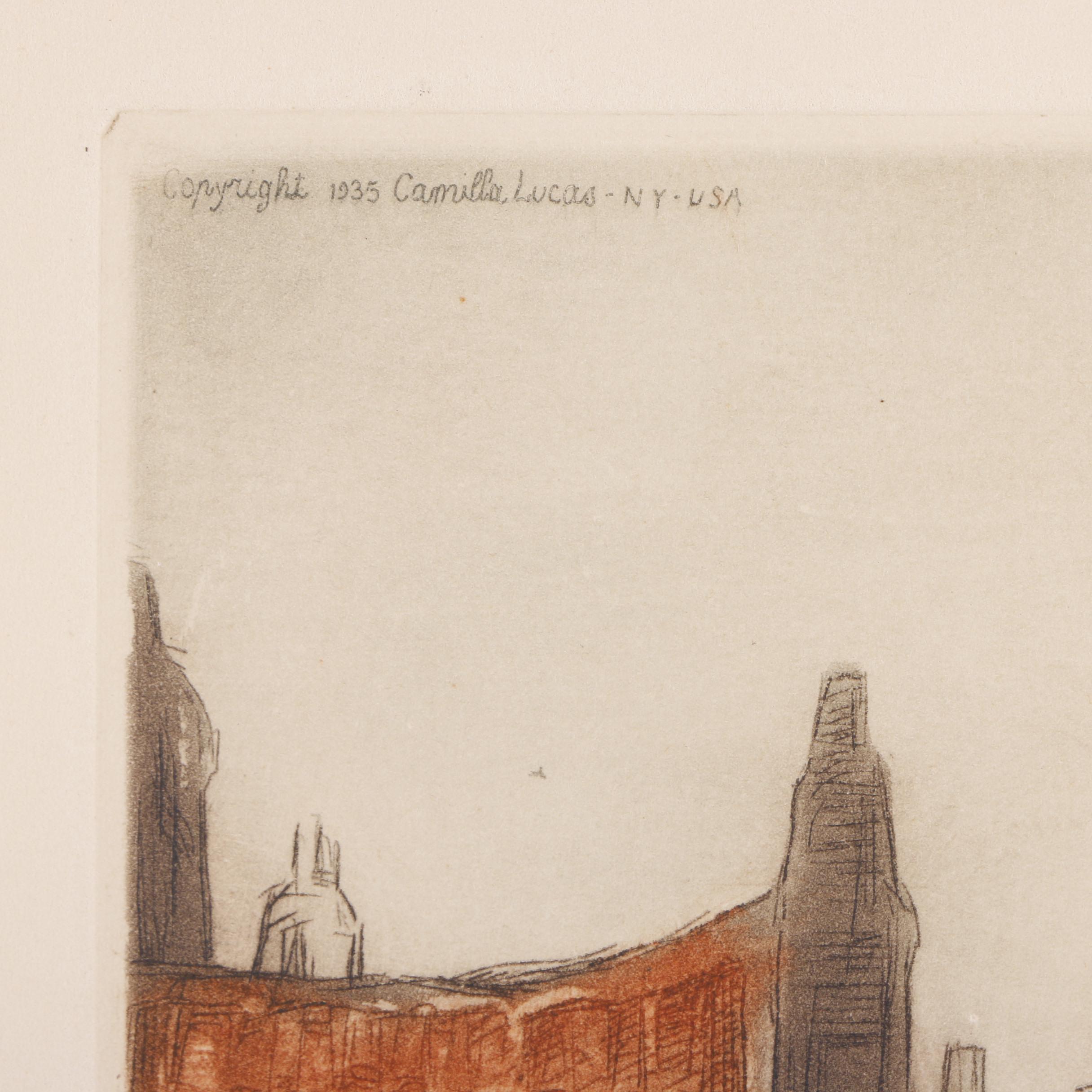 Three Circa 1930s Color Etchings on Paper of French Landscape Scenes