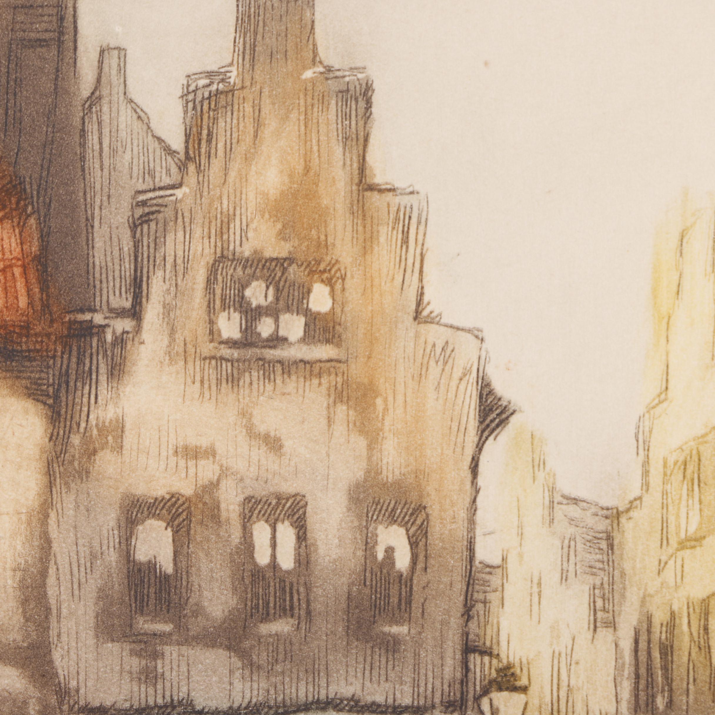 Three Circa 1930s Color Etchings on Paper of French Landscape Scenes