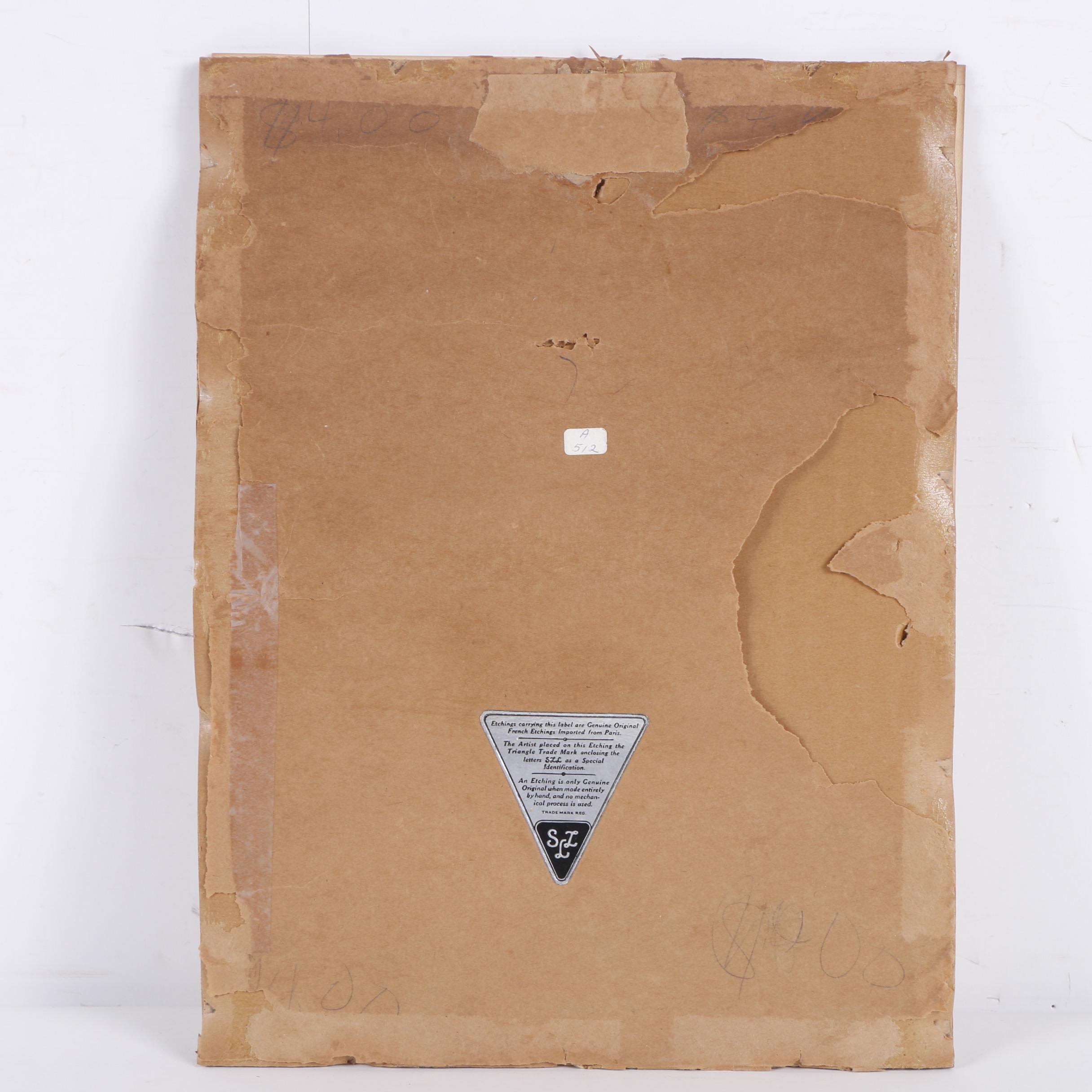 Three Circa 1930s Color Etchings on Paper of French Landscape Scenes