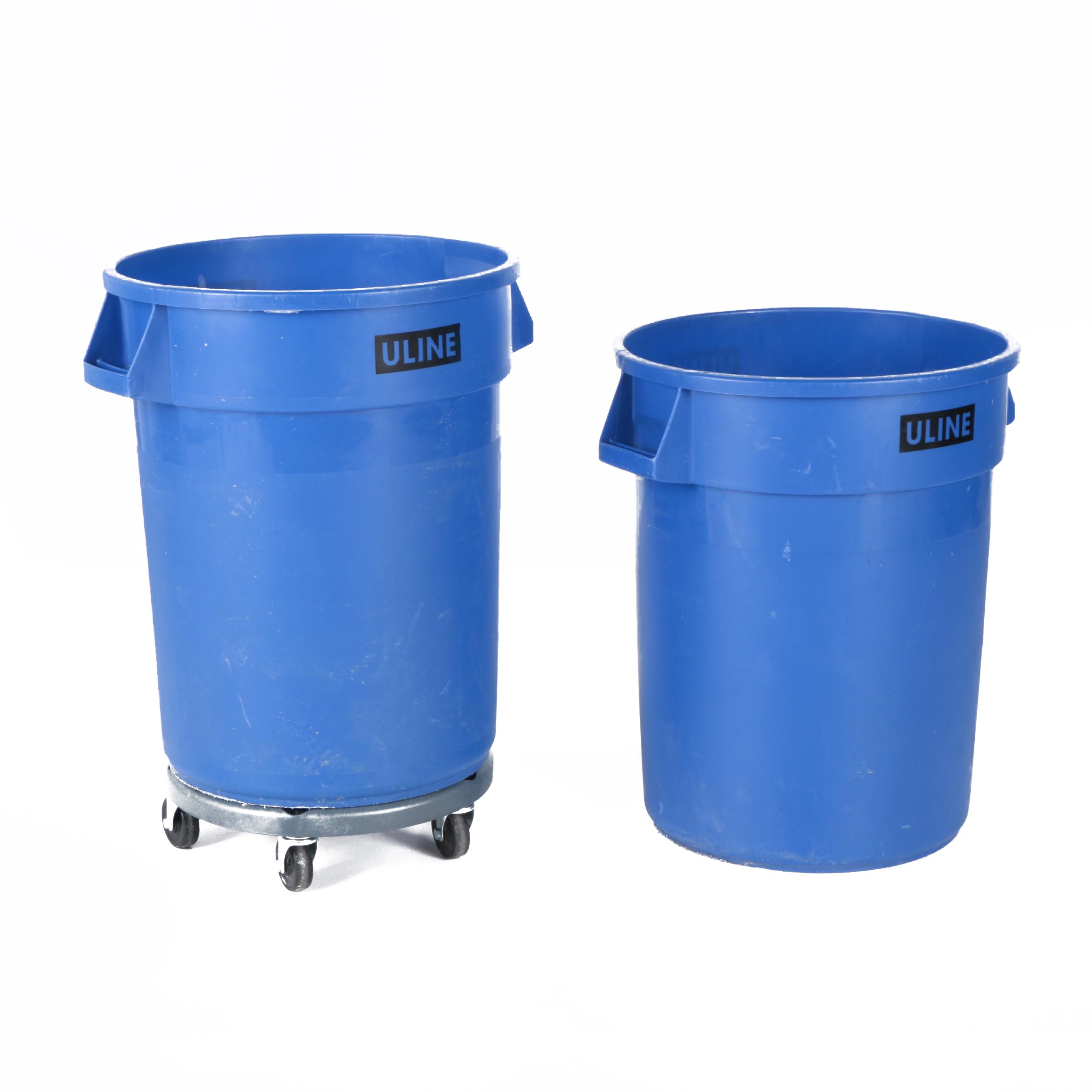 ULINE Waste Containers with Lavex Dolly