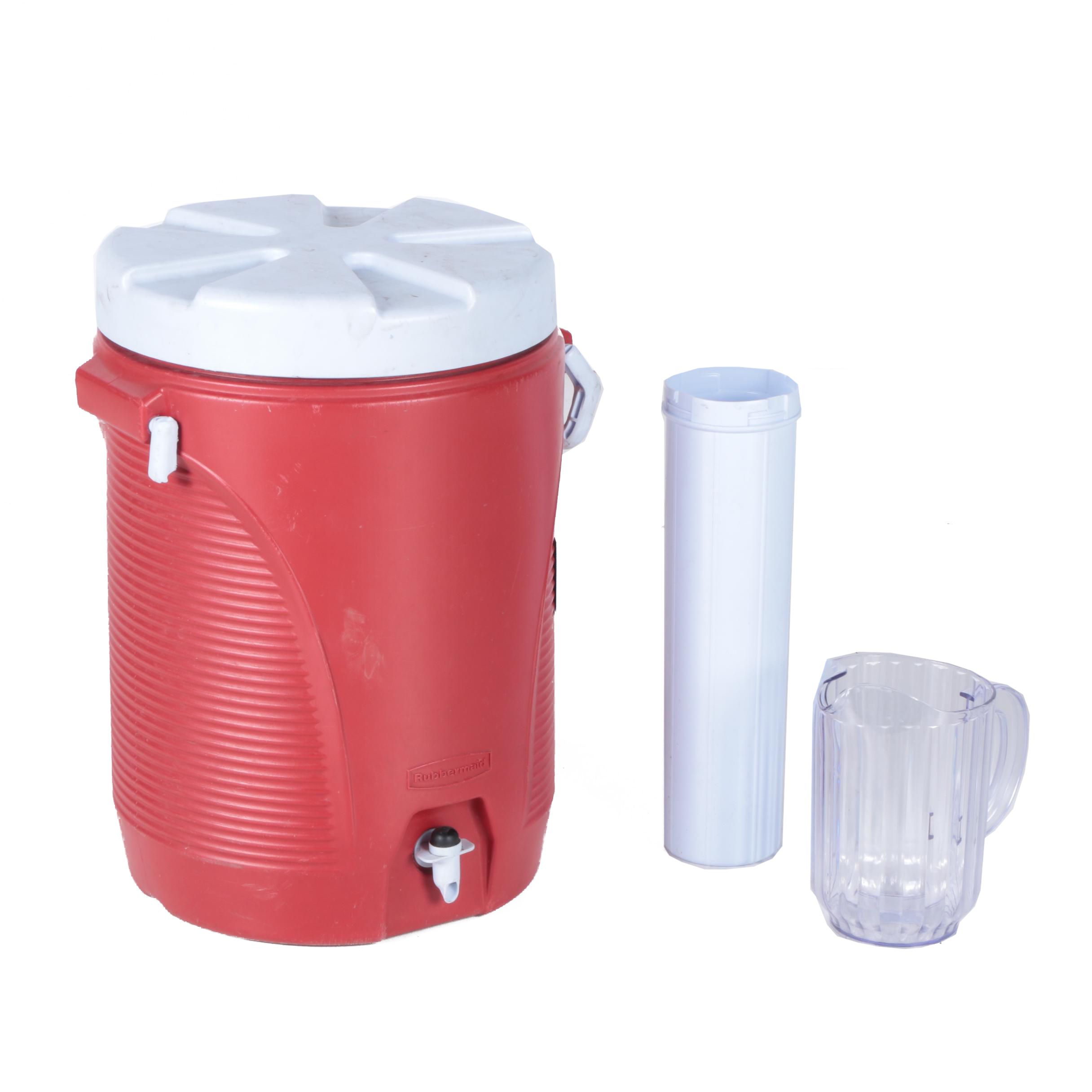 Rubbermaid Water Cooler with Cup Sleeve and Water Pitcher
