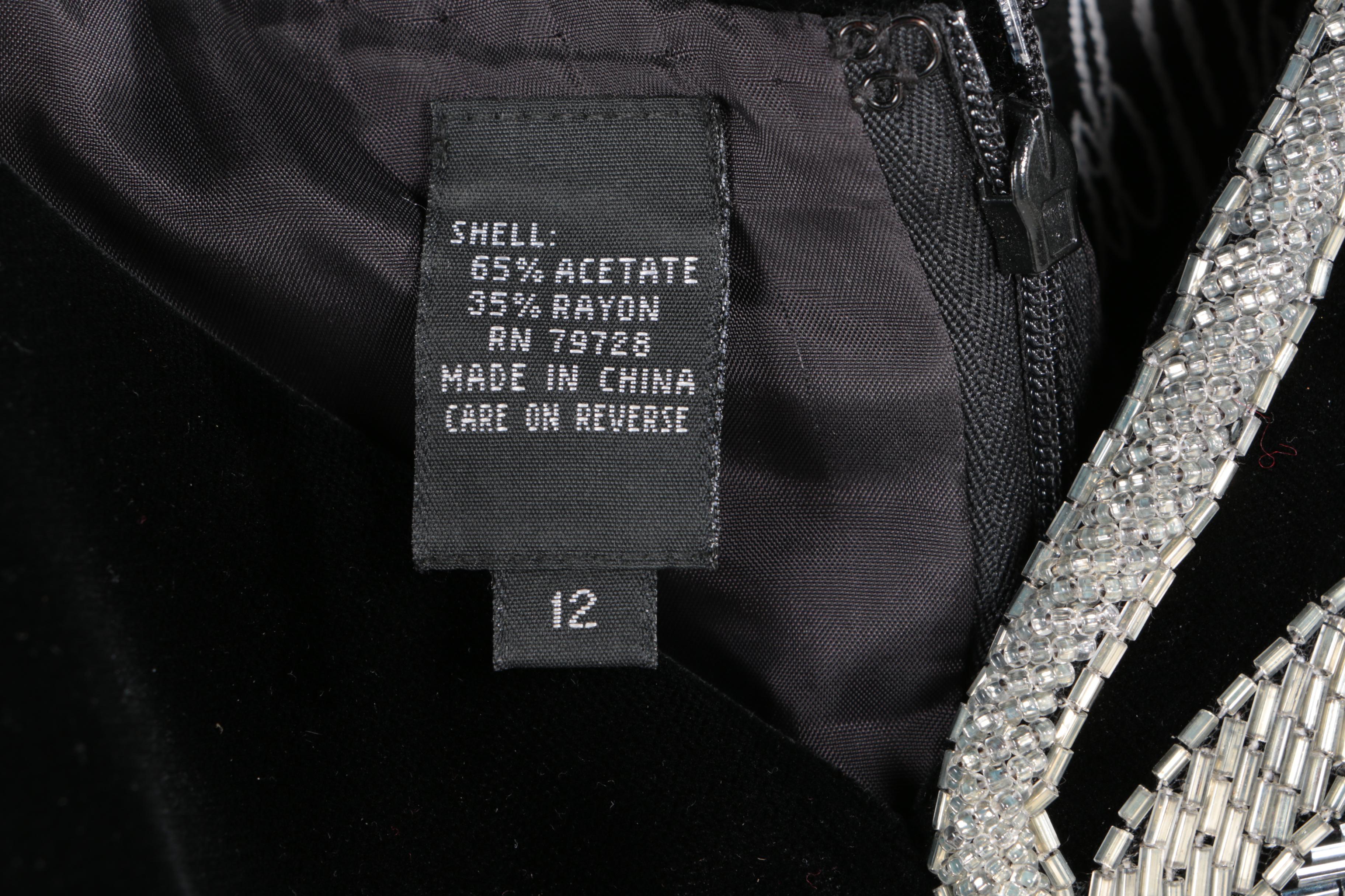 Bob Mackie Evening Black Velvet Dress