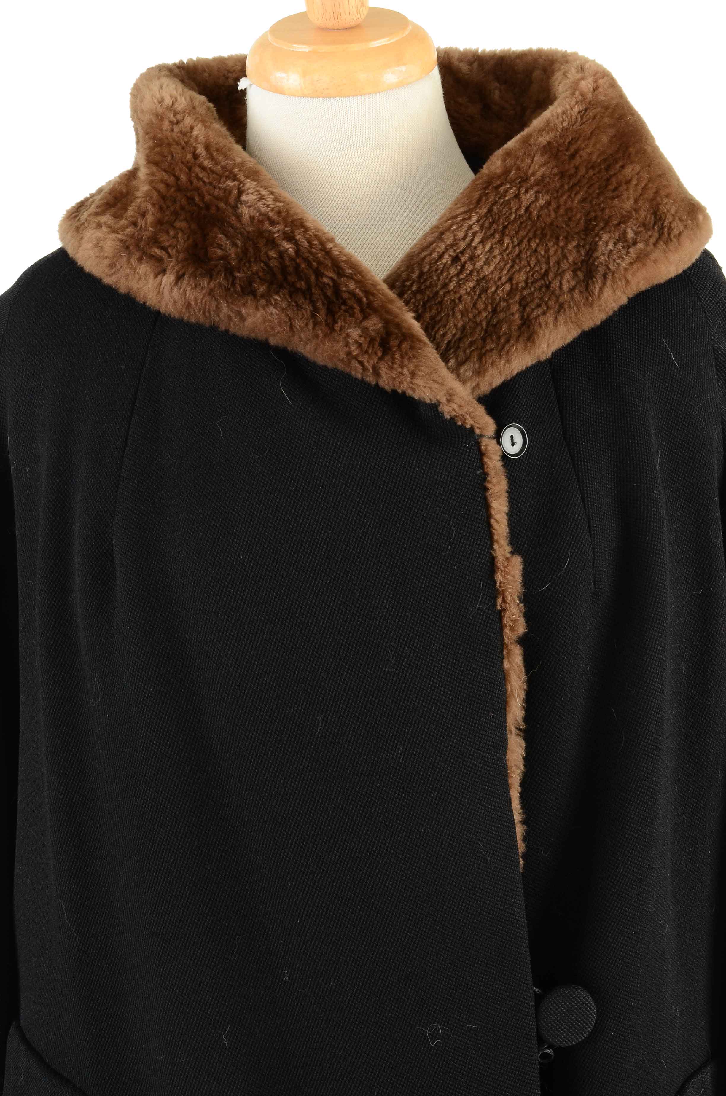 Vintage Wool and Sheared Beaver Fur Coat