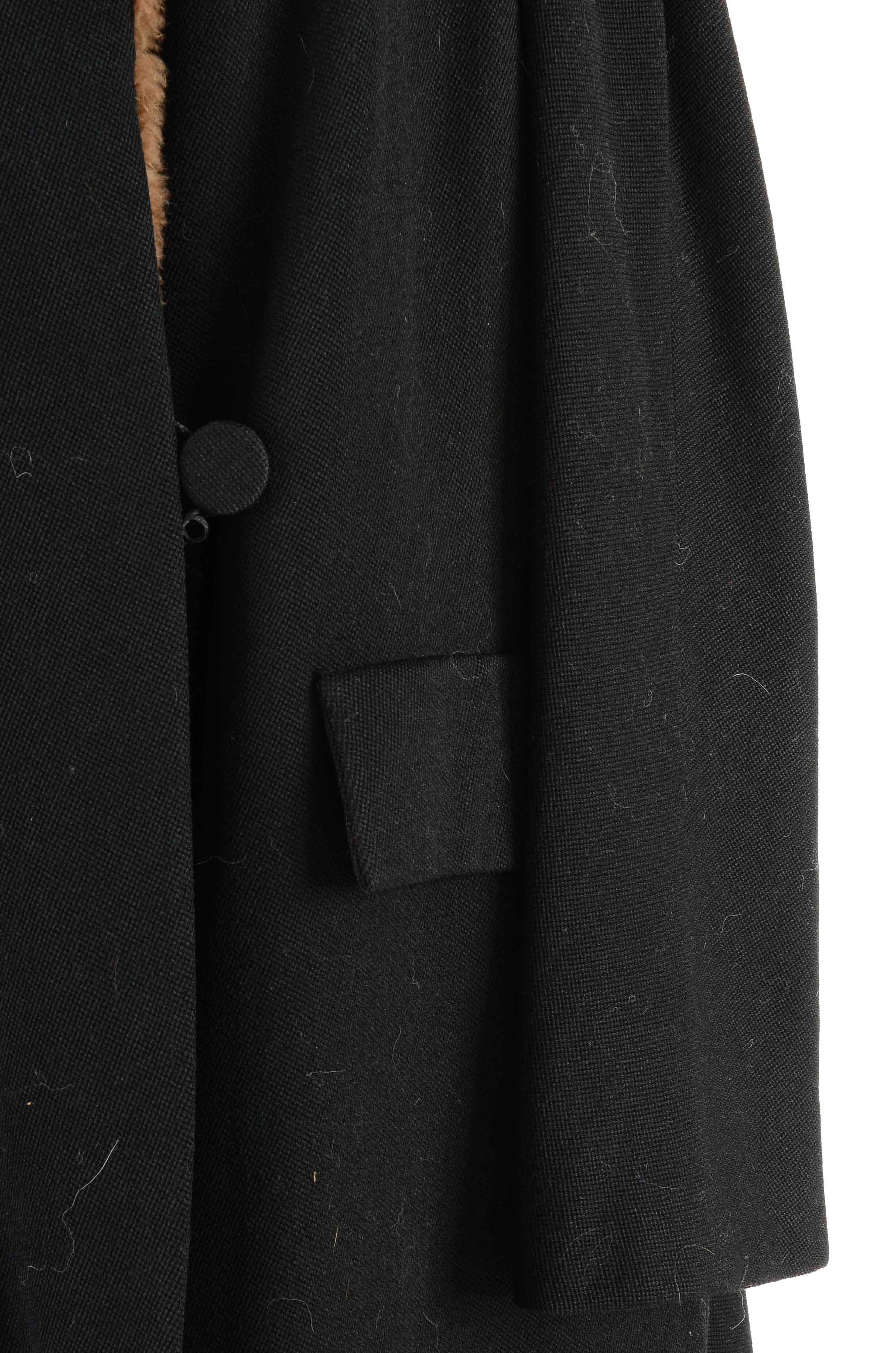 Vintage Wool and Sheared Beaver Fur Coat