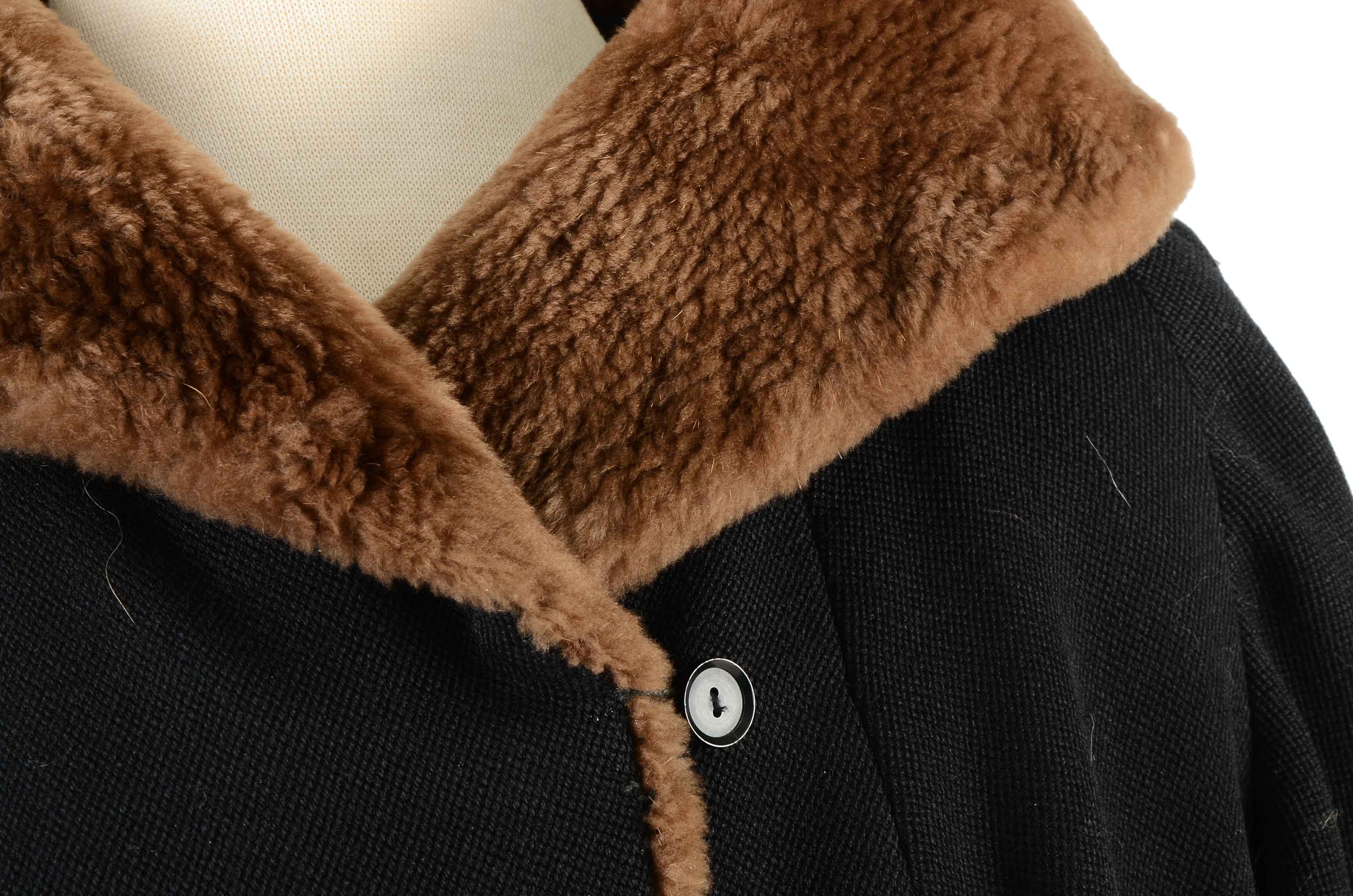 Vintage Wool and Sheared Beaver Fur Coat