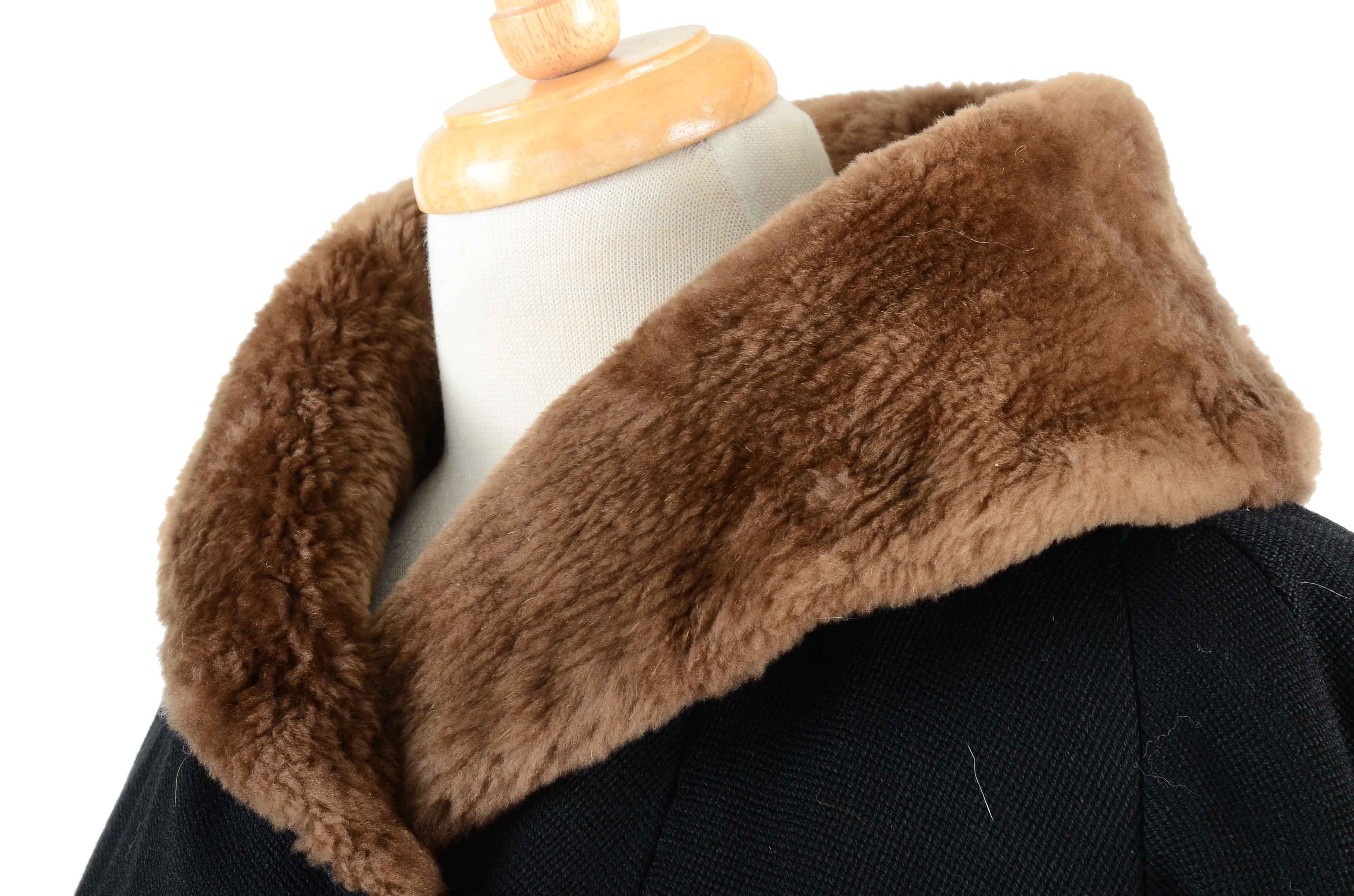 Vintage Wool and Sheared Beaver Fur Coat