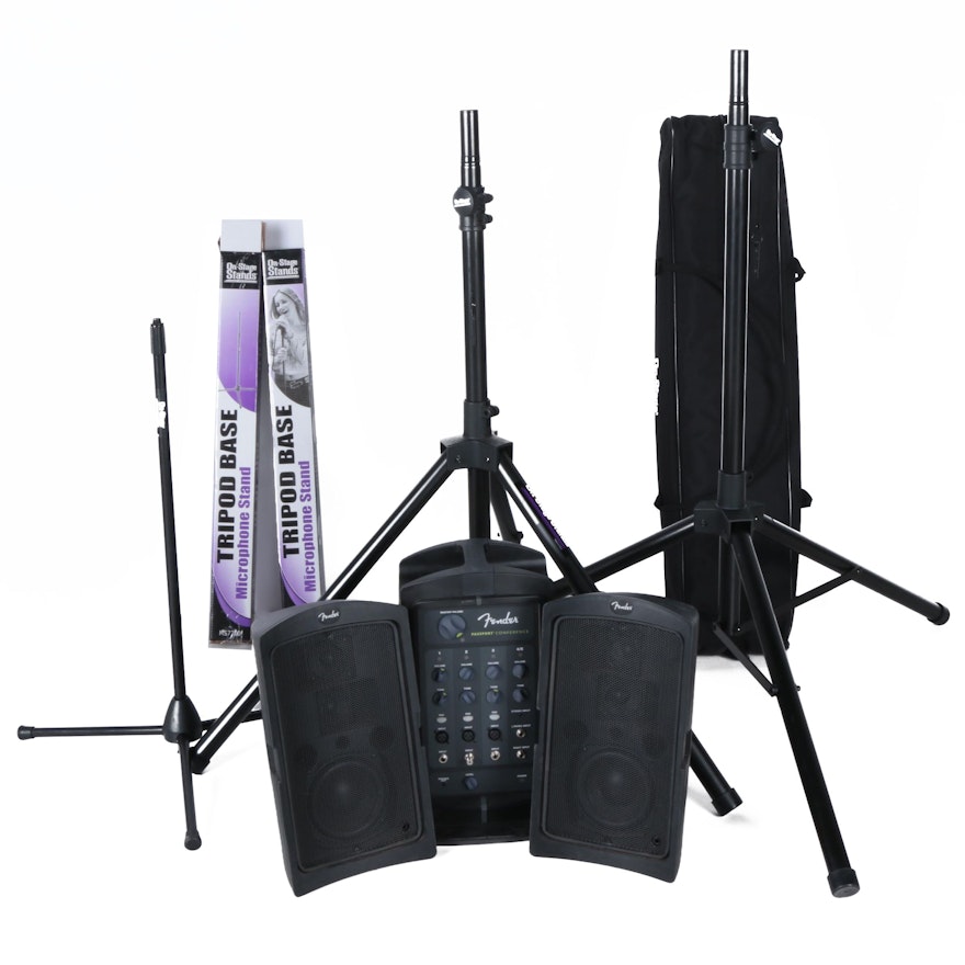 Fender Passport Conference PA System with Speakers and Stands