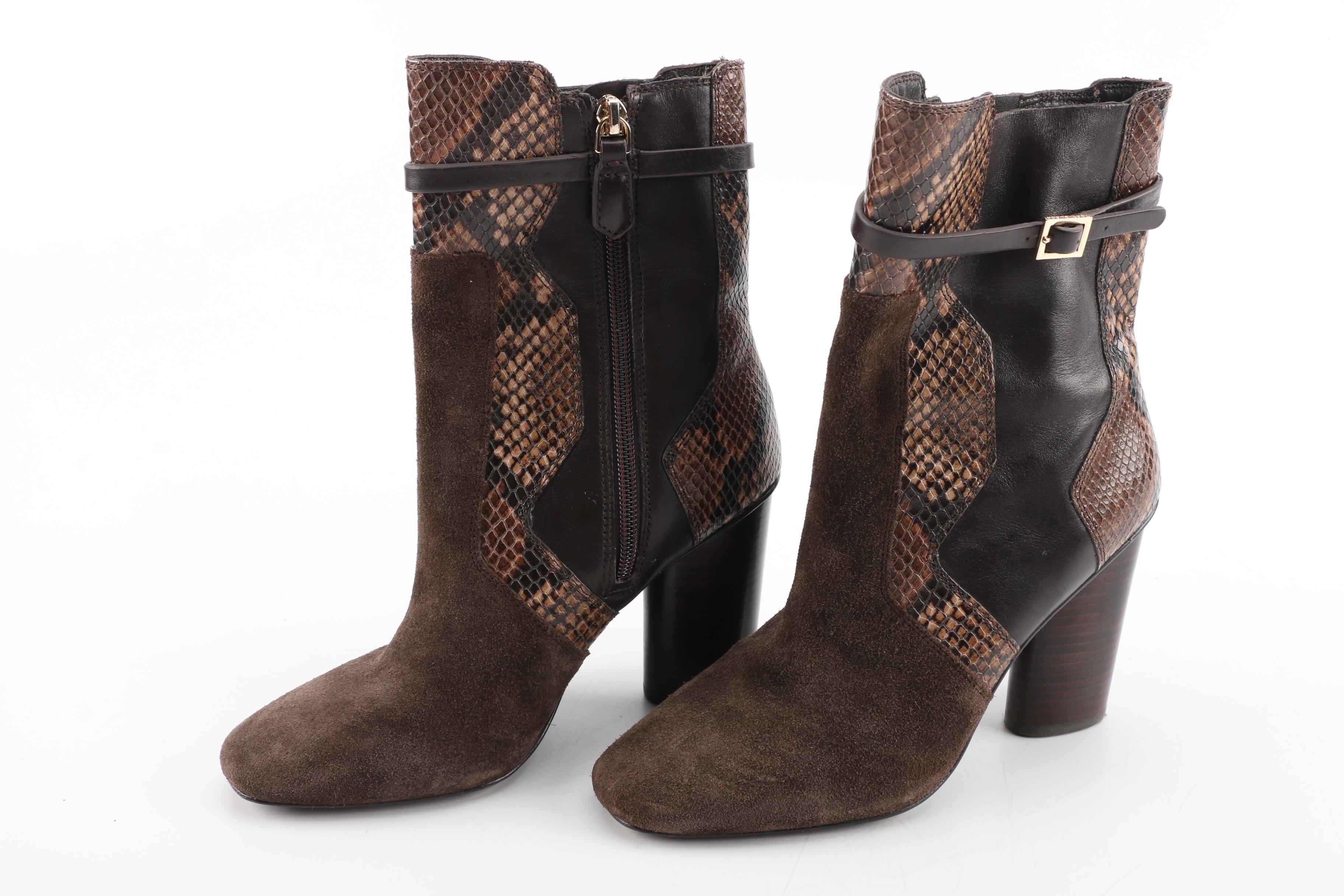 Tory Burch Brown Suede and Leather Boots