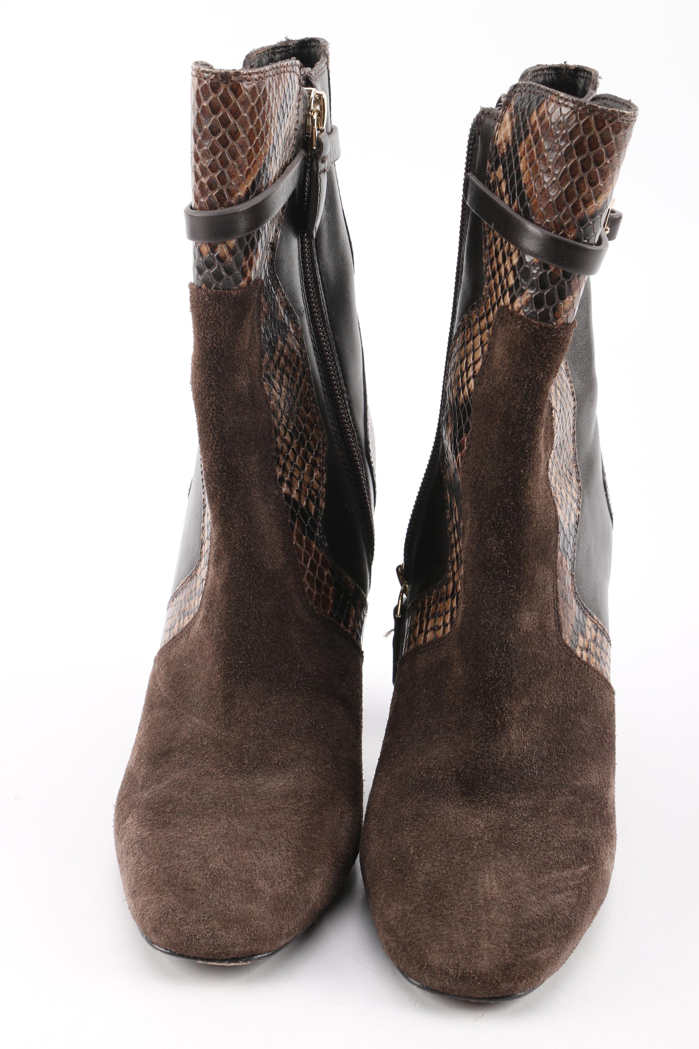 Tory Burch Brown Suede and Leather Boots