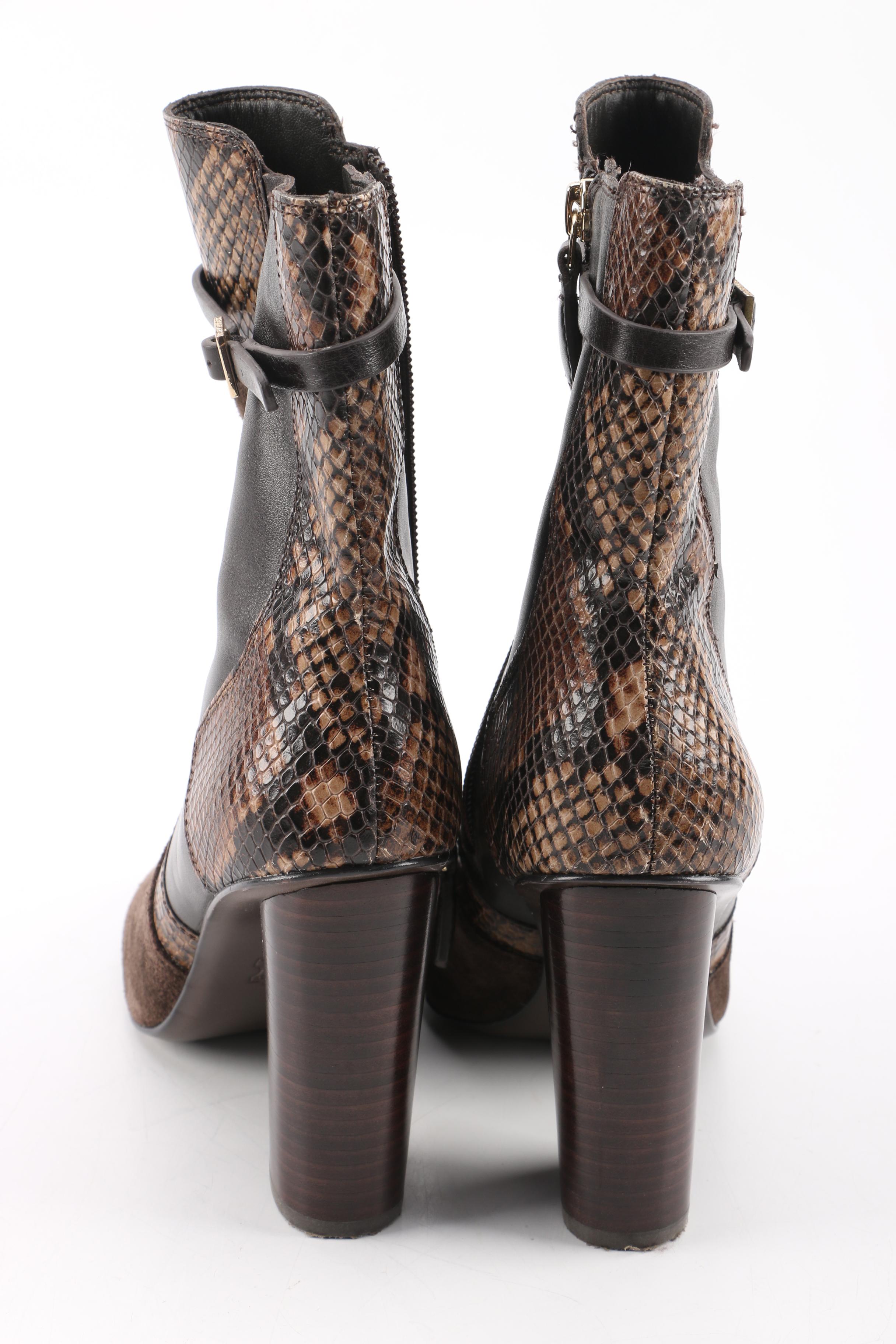 Tory Burch Brown Suede and Leather Boots