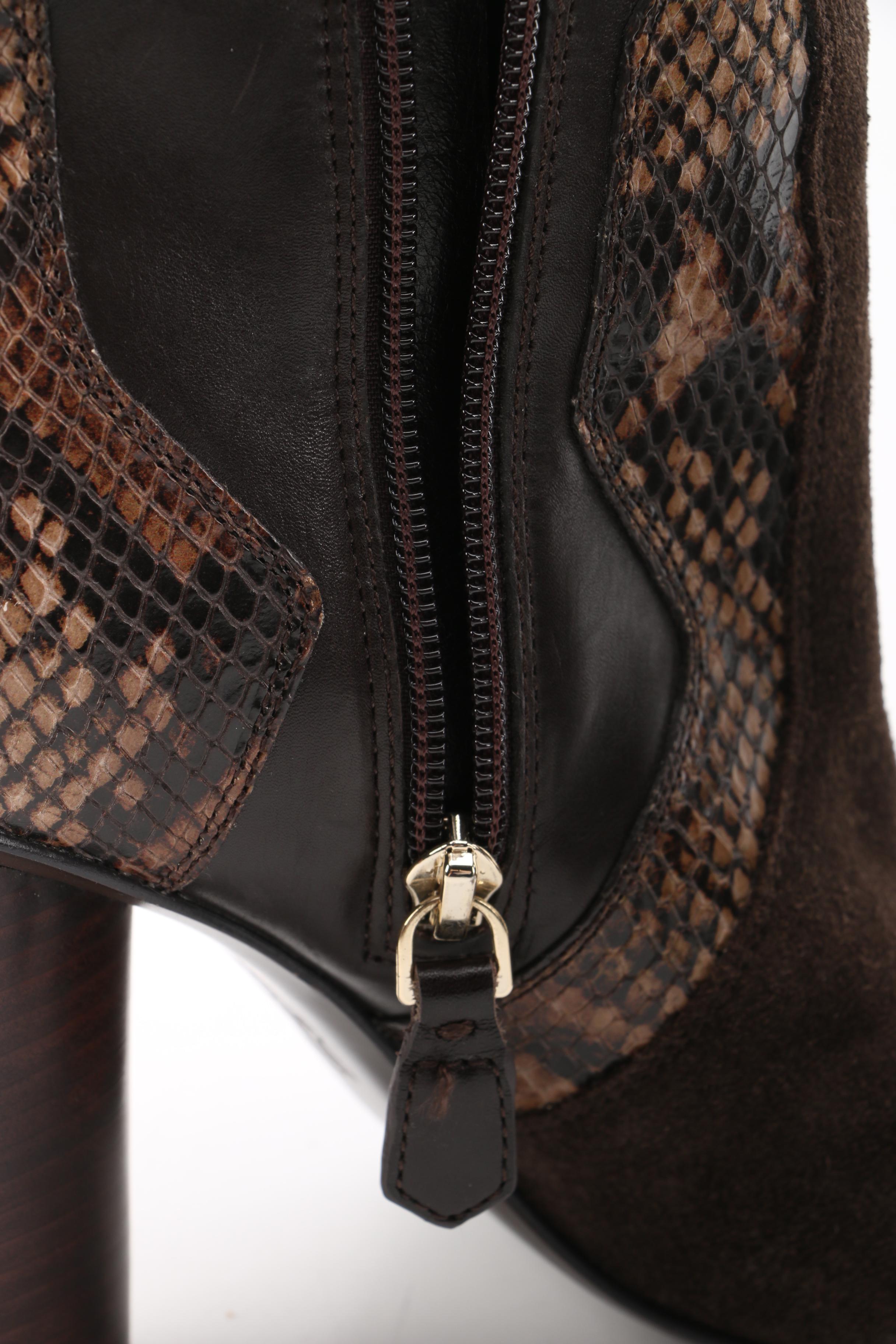 Tory Burch Brown Suede and Leather Boots