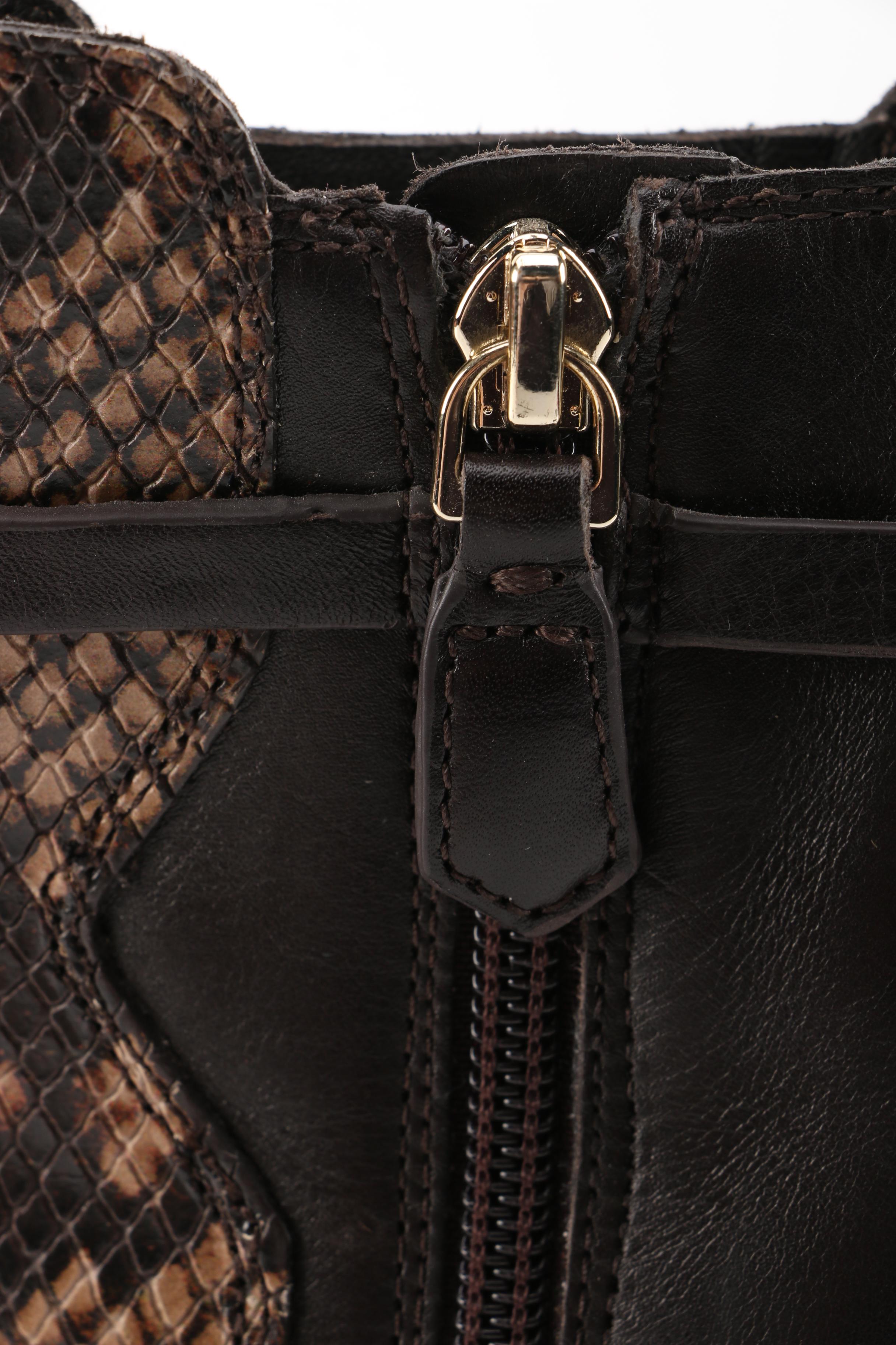 Tory Burch Brown Suede and Leather Boots