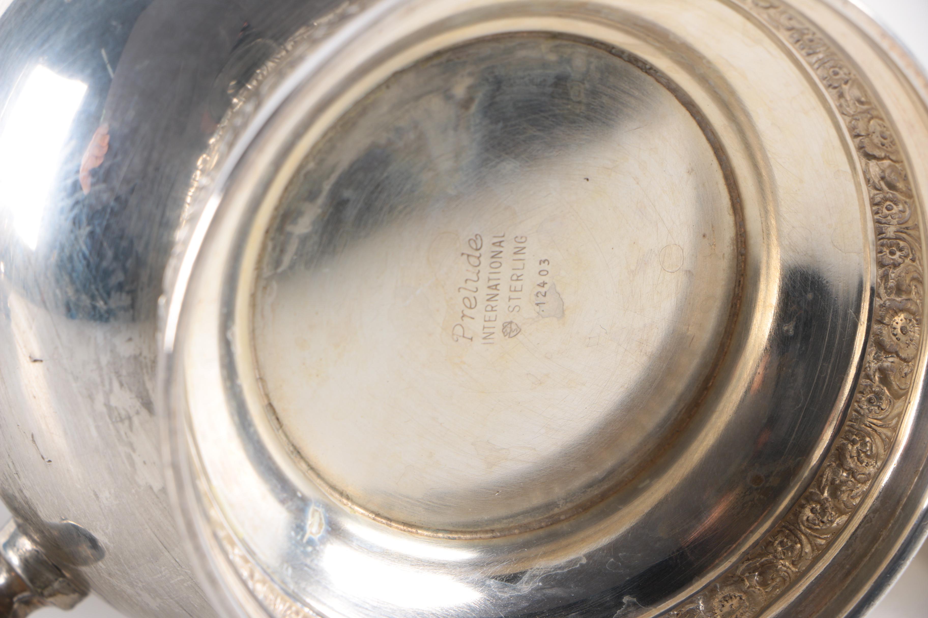 International Silver Co. "Prelude" Sterling Silver Creamer and Sugar Bowl