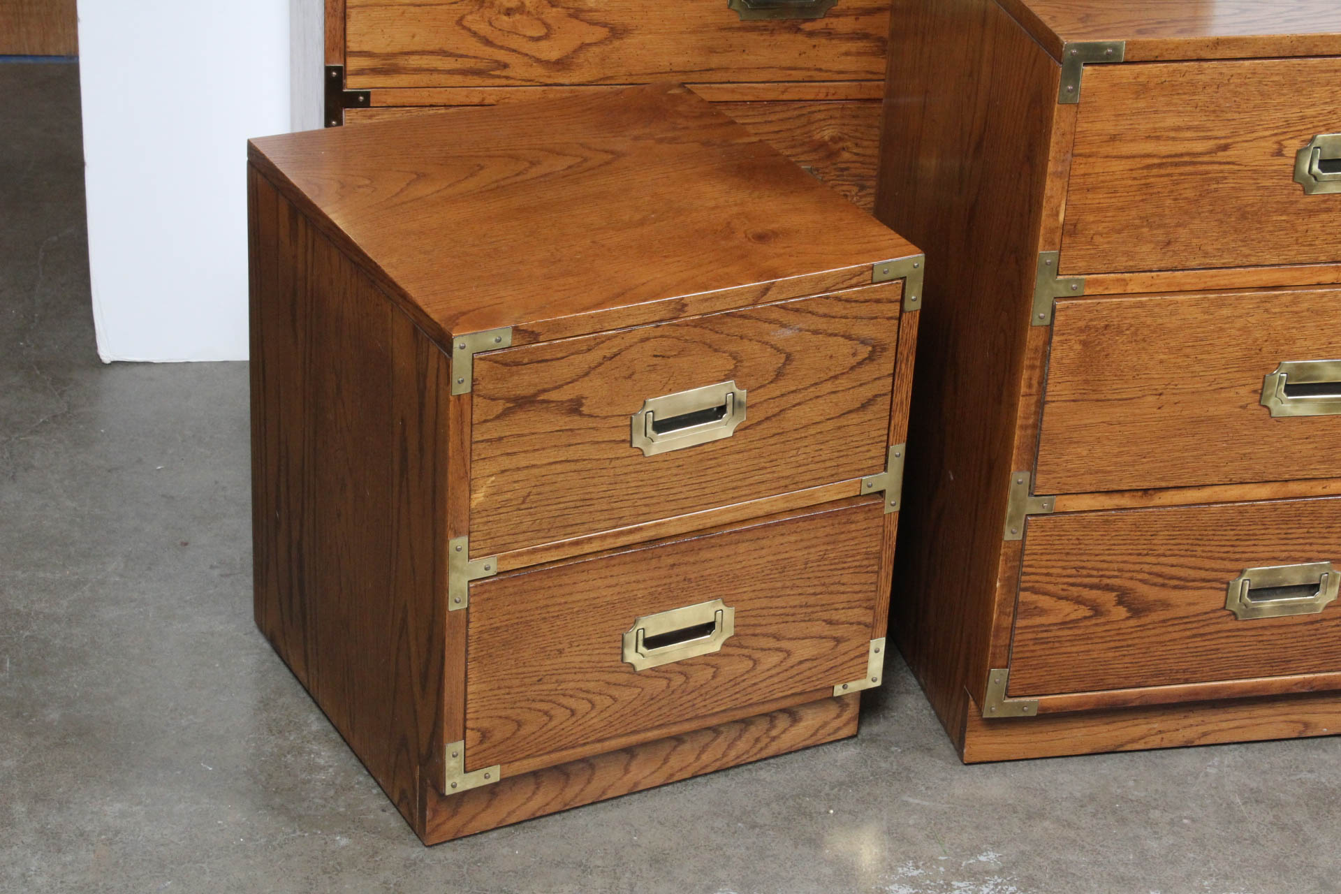 Vintage Campaign Style Bedroom Suite by Bernhardt Furniture