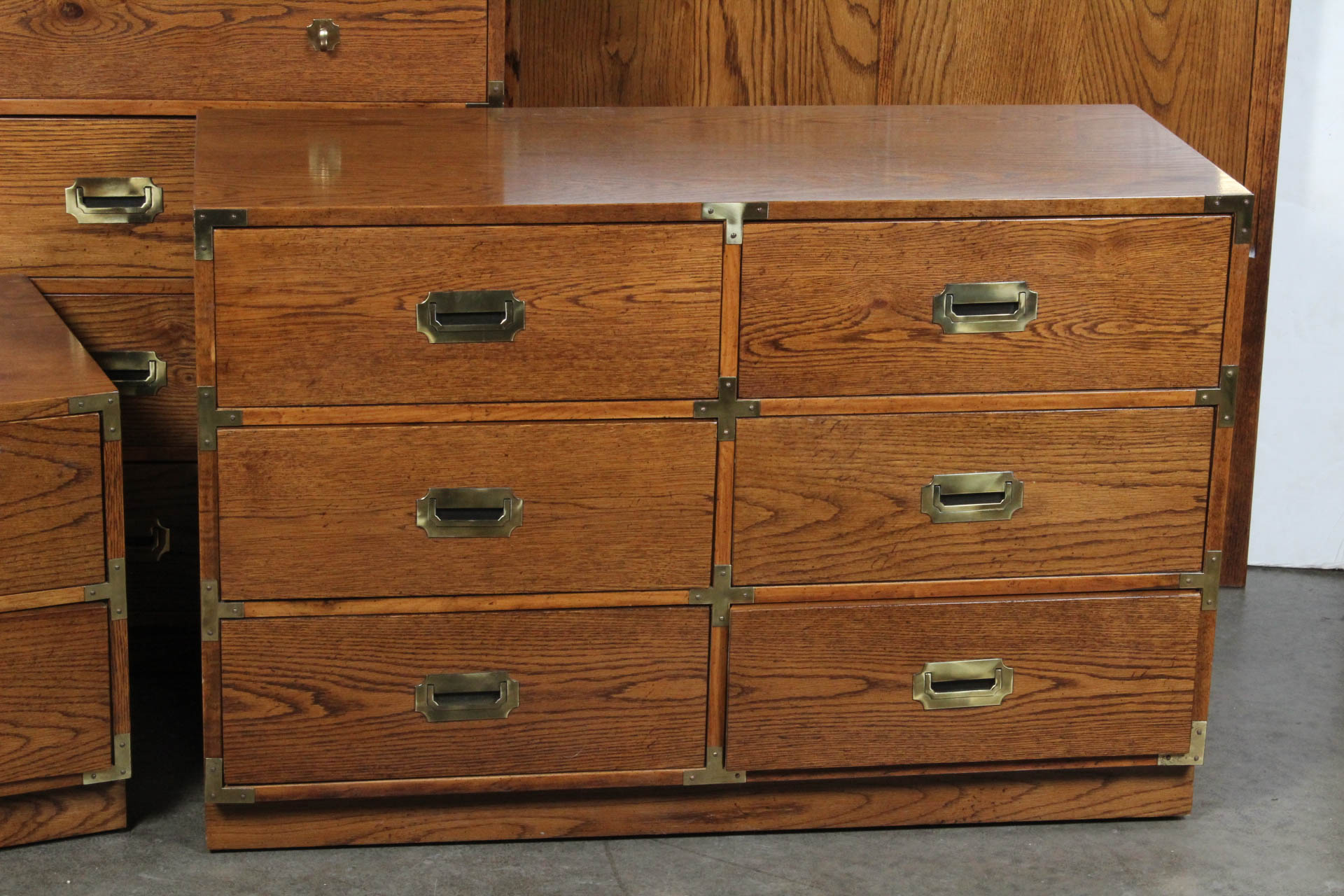 Vintage Campaign Style Bedroom Suite by Bernhardt Furniture