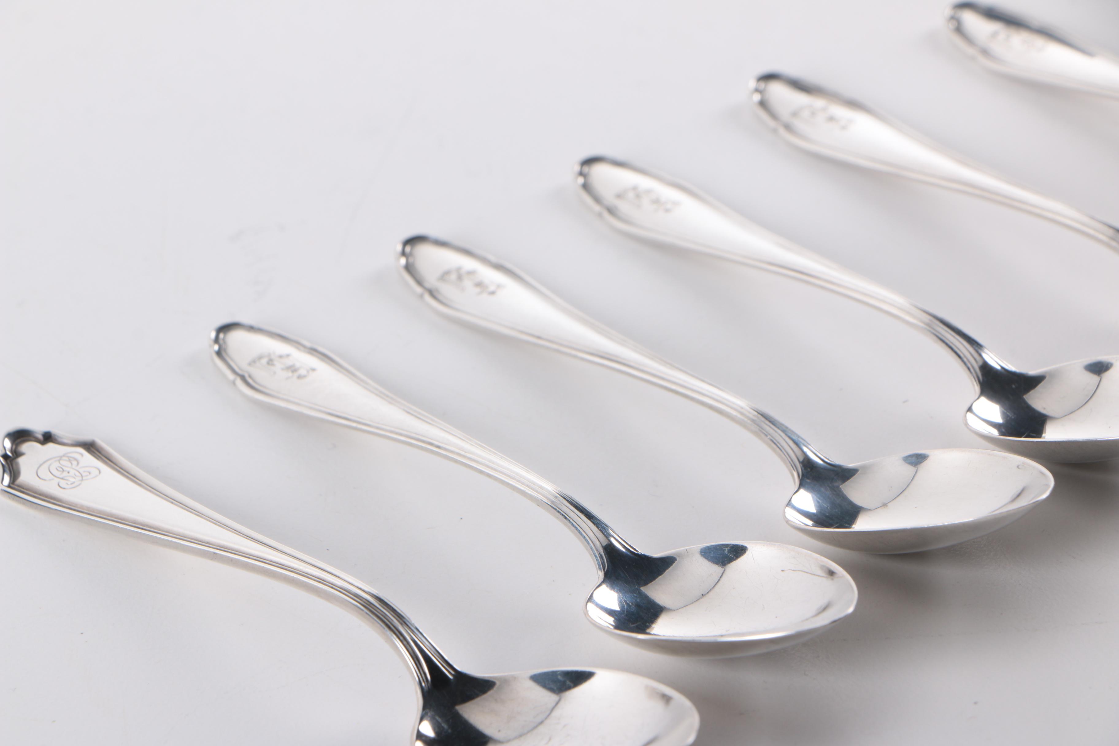 Koch & Bergfeld German 800 Silver Spoons with Alvin Sterling Spoon