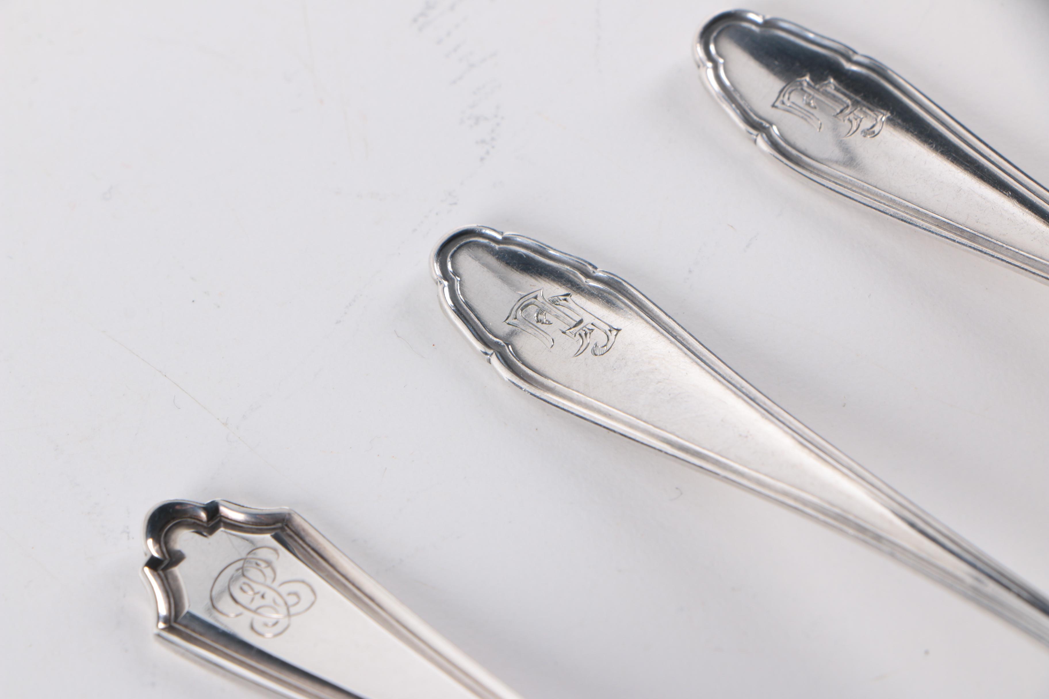 Koch & Bergfeld German 800 Silver Spoons with Alvin Sterling Spoon