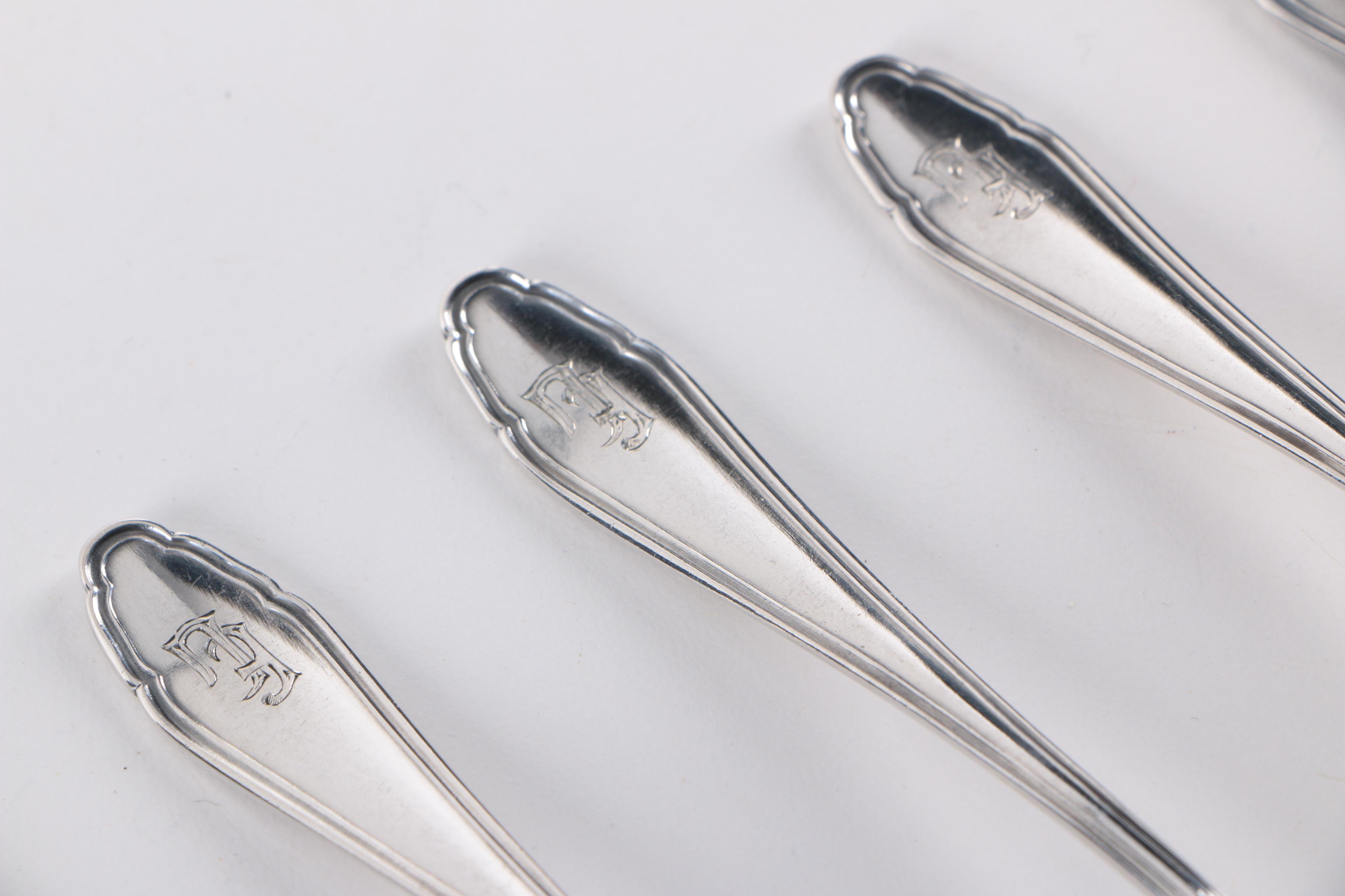 Koch & Bergfeld German 800 Silver Spoons with Alvin Sterling Spoon