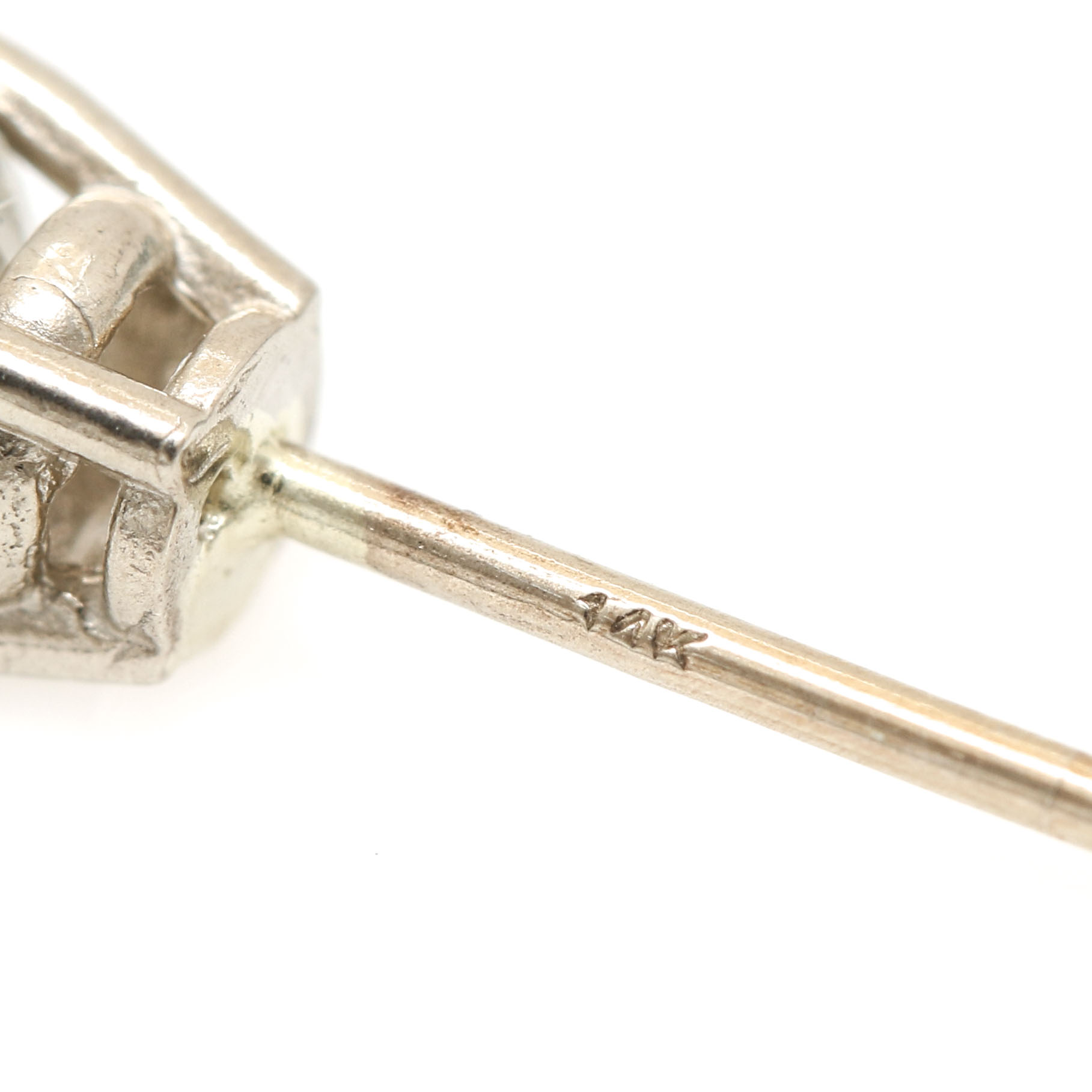 14K White Gold Diamond Stud Earrings