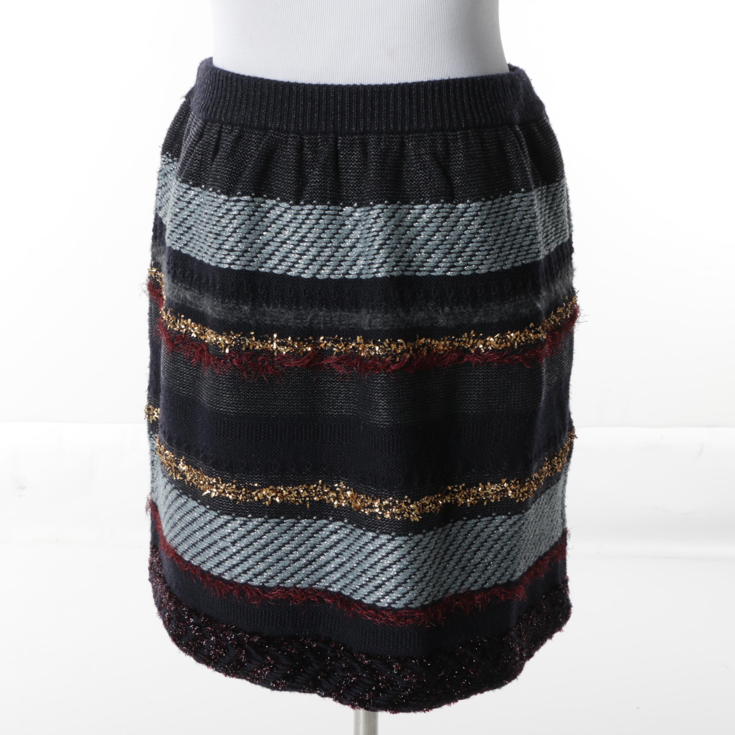 Women's Tory Burch Cotton and Wool Blend Striped Skirts