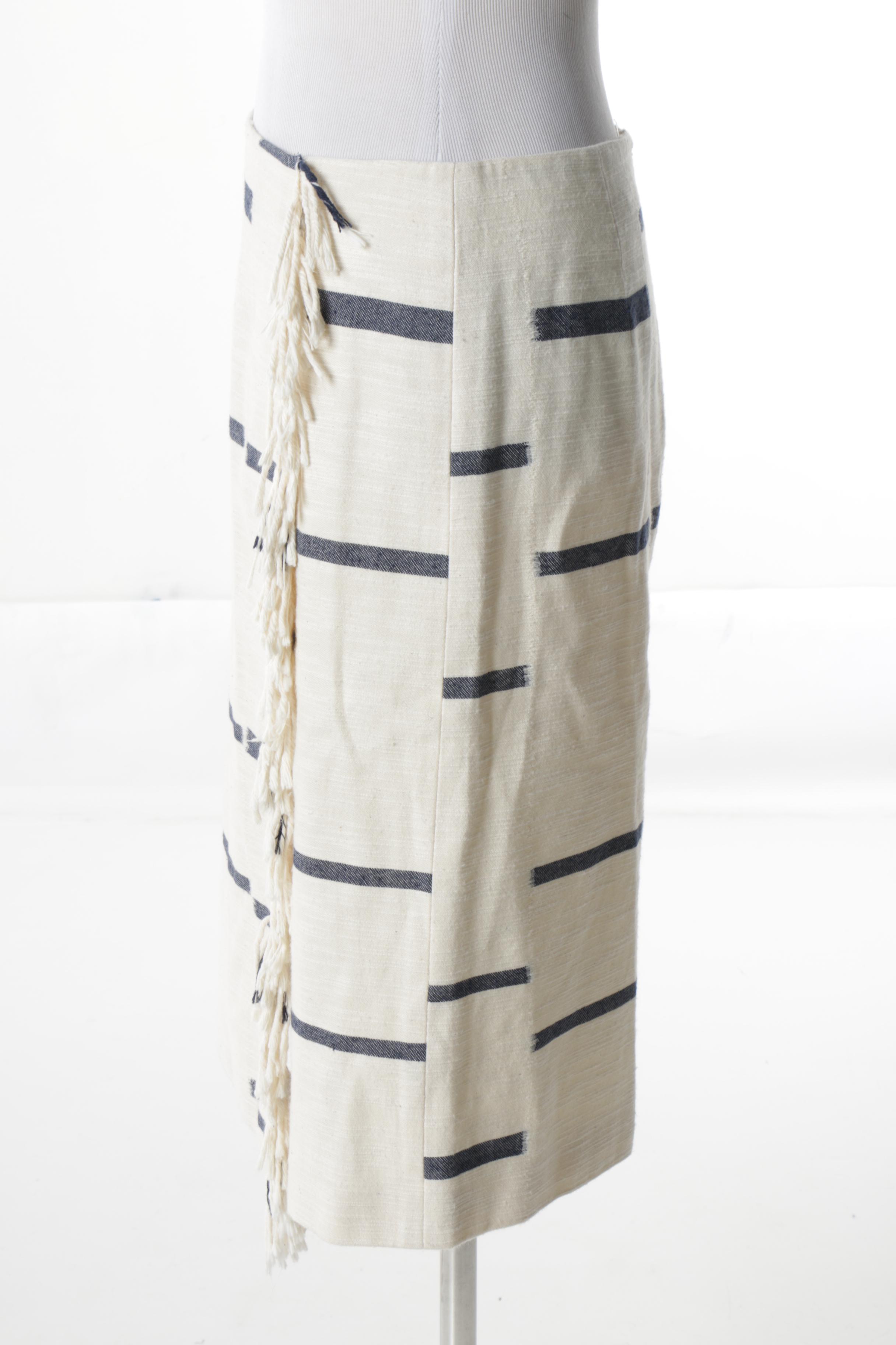 Women's Tory Burch Cotton and Wool Blend Striped Skirts