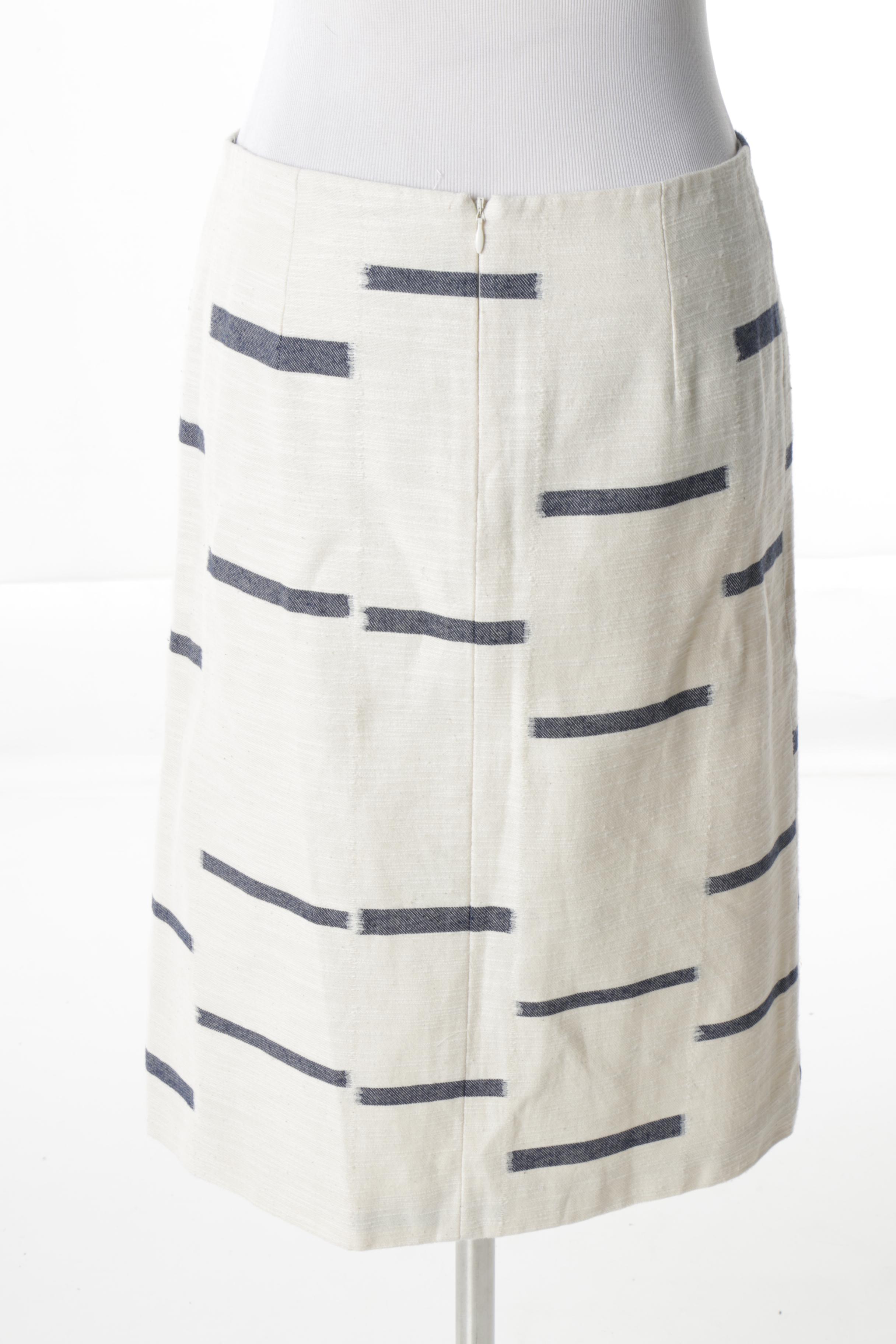 Women's Tory Burch Cotton and Wool Blend Striped Skirts